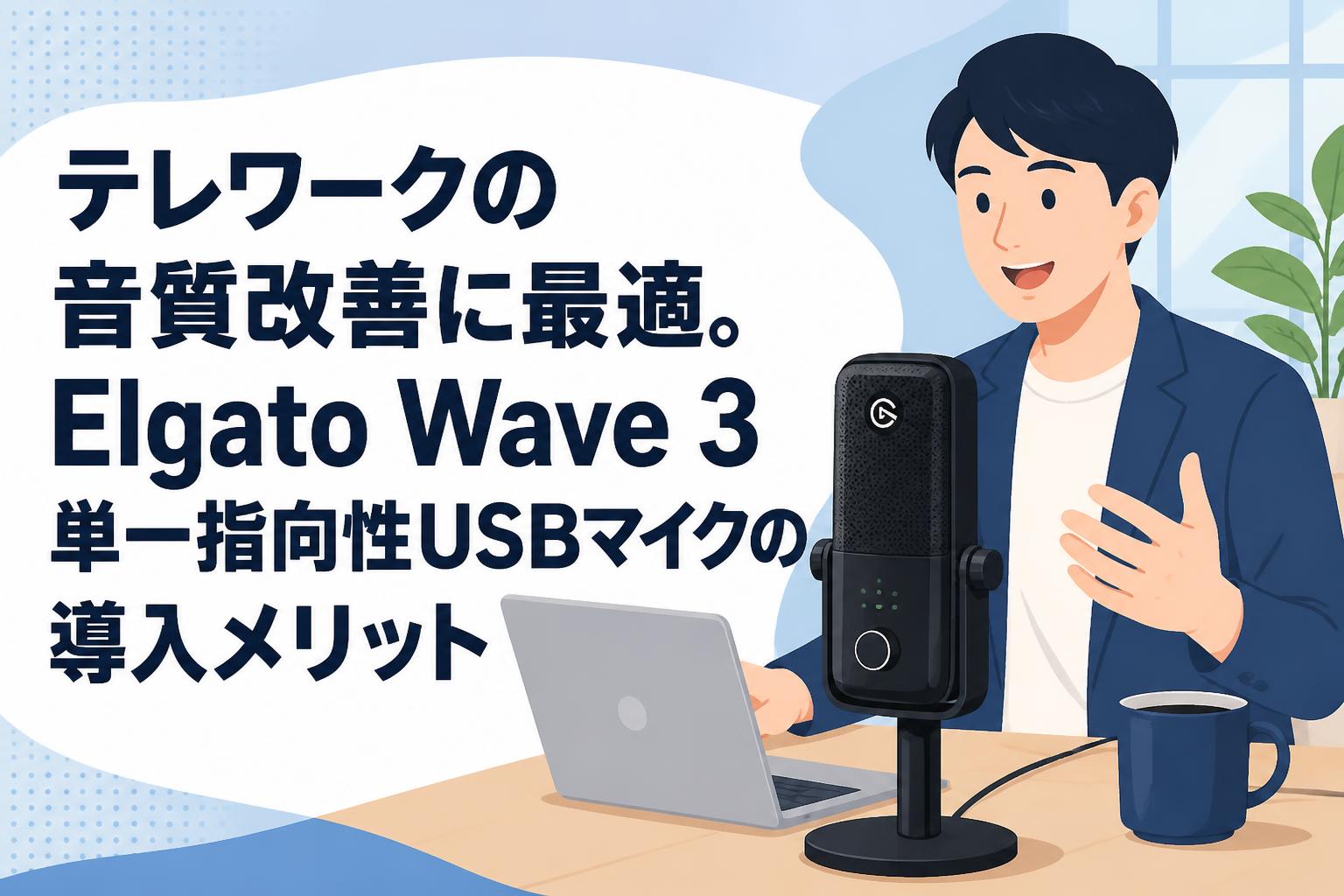 テレワークの音質改善に最適。Elgato Wave 3単一指向性USBマイクの導入メリット