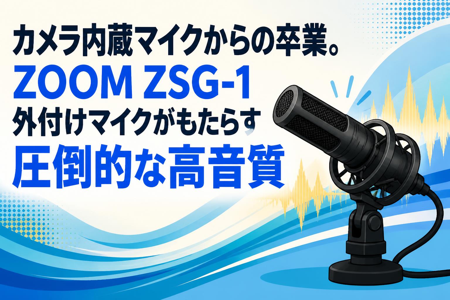 カメラ内蔵マイクからの卒業。ZOOM ZSG-1外付けマイクがもたらす圧倒的な高音質