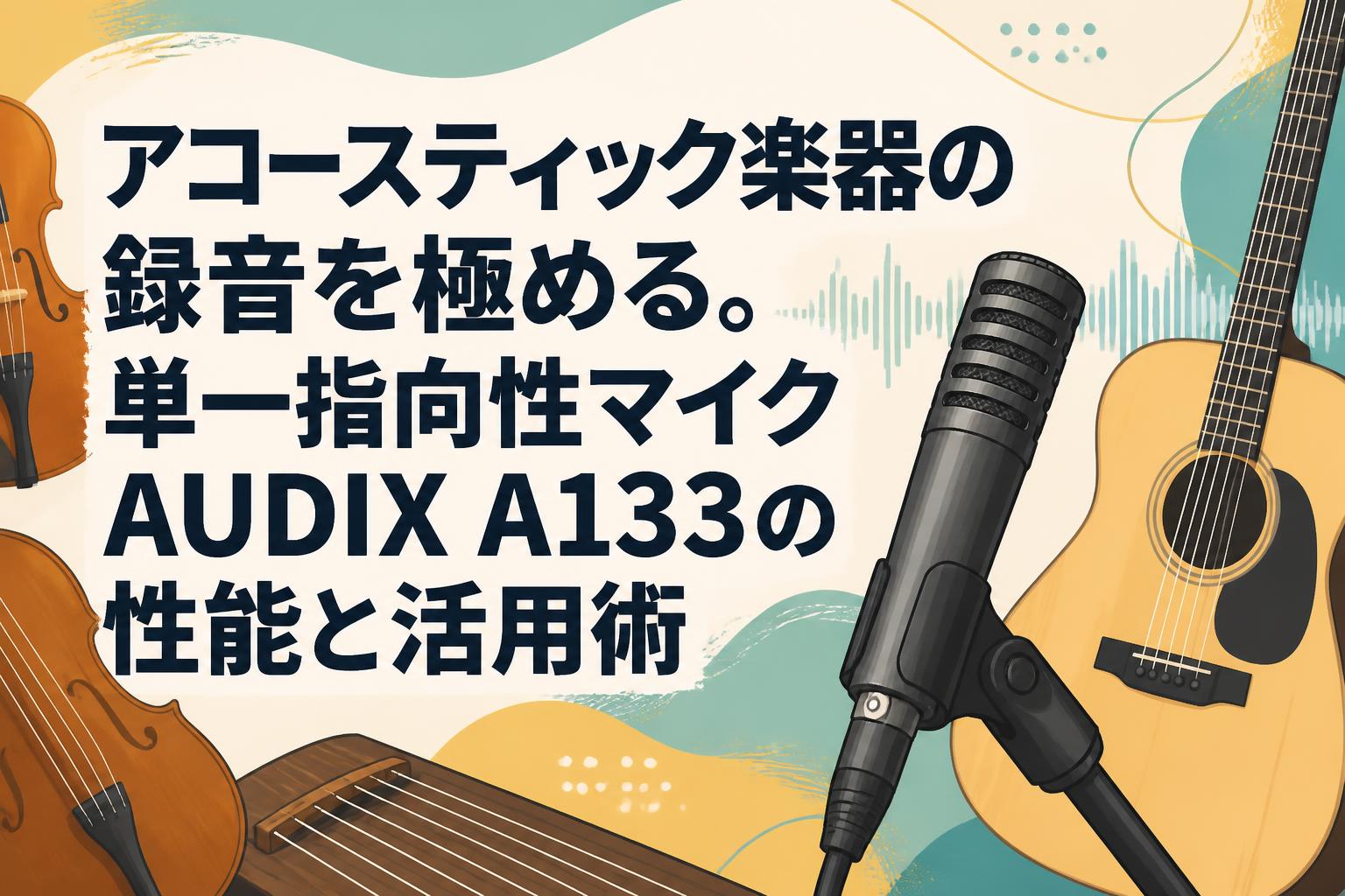 アコースティック楽器の録音を極める。単一指向性マイクAUDIX A133の性能と活用術
