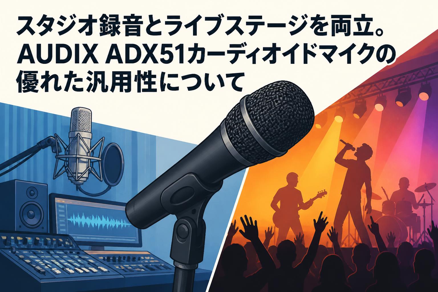 スタジオ録音とライブステージを両立。AUDIX ADX51カーディオイドマイクの優れた汎用性について