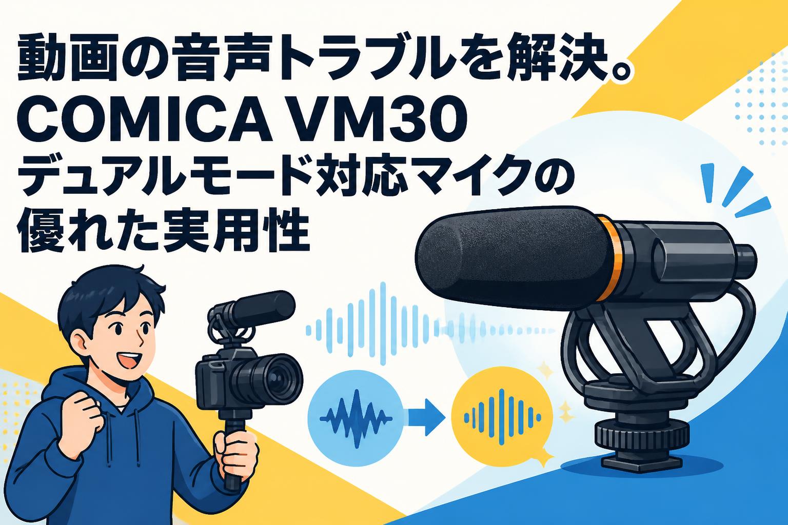 動画の音声トラブルを解決。COMICA VM30デュアルモード対応マイクの優れた実用性