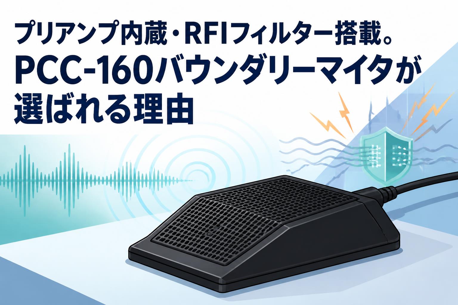 プリアンプ内蔵・RFIフィルター搭載。PCC-160バウンダリーマイクが選ばれる理由