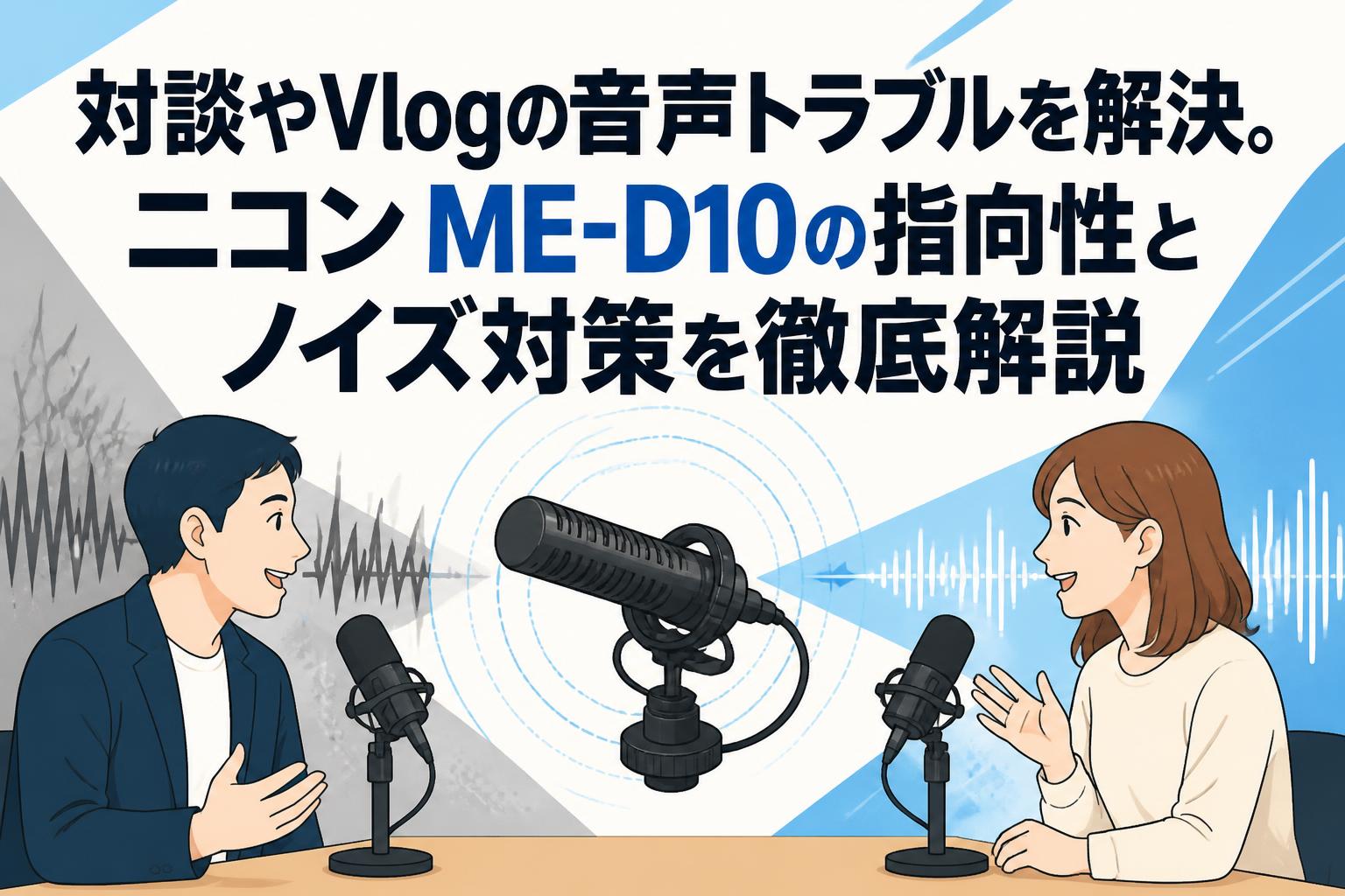 対談やVlogの音声トラブルを解決。ニコン ME-D10の指向性とノイズ対策を徹底解説