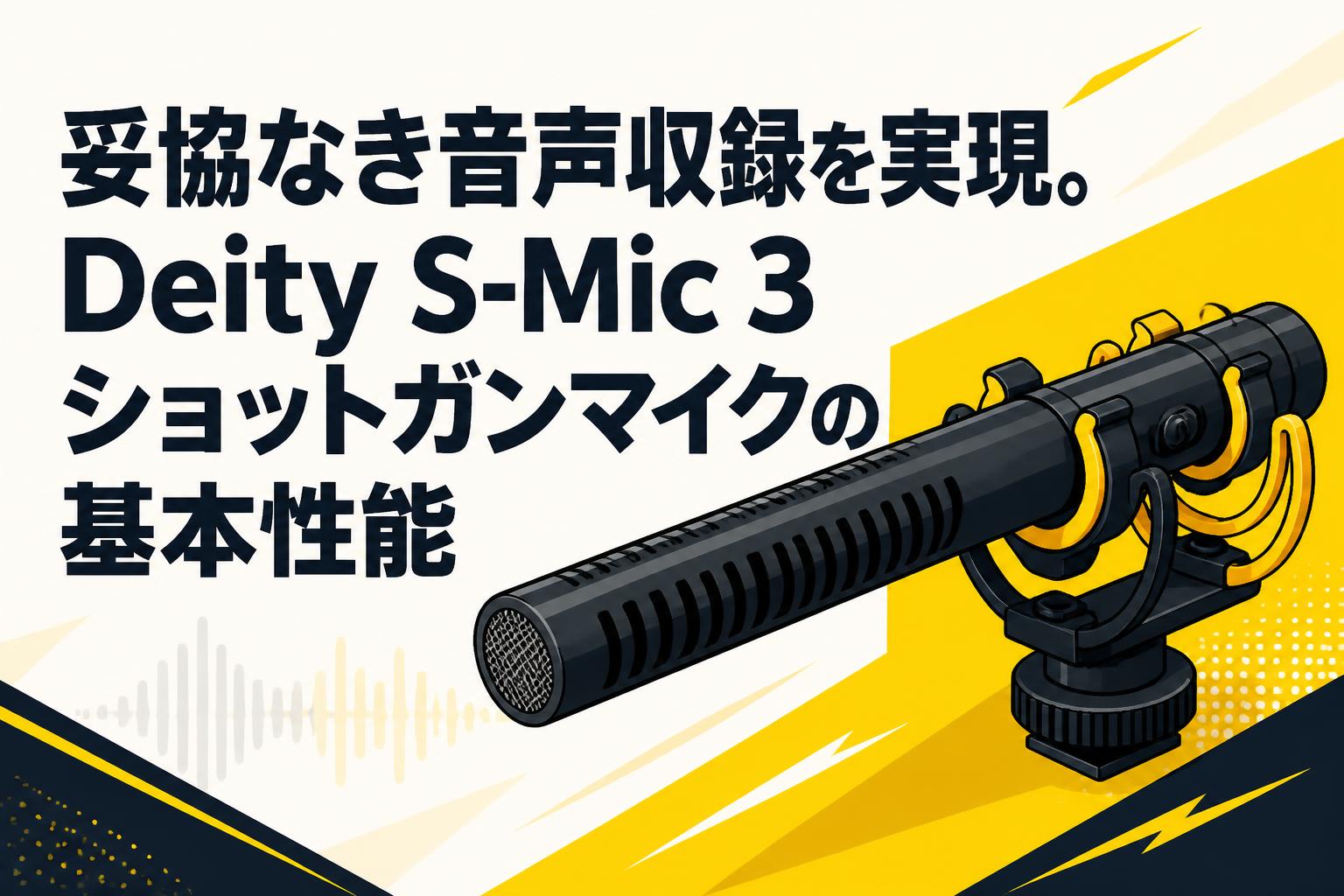 妥協なき音声収録を実現。Deity S-Mic 3ショットガンマイクの基本性能
