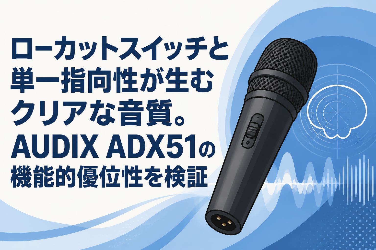 ローカットスイッチと単一指向性が生むクリアな音質。AUDIX ADX51の機能的優位性を検証