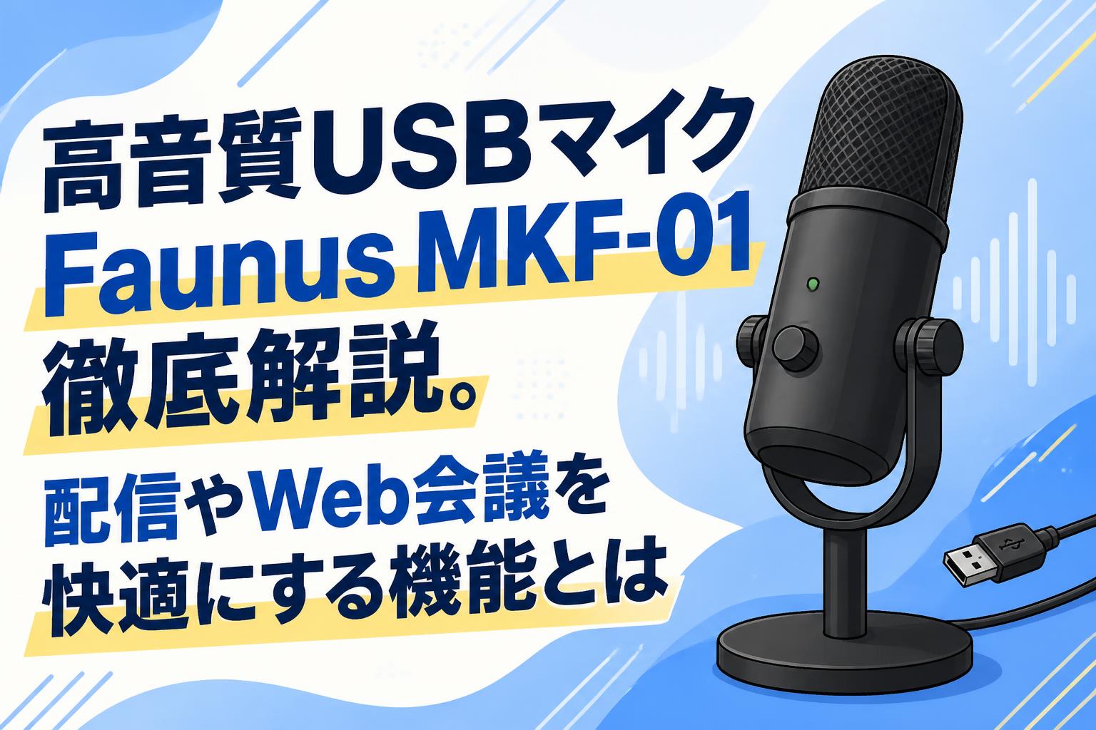 高音質USBマイクFaunus MKF-01徹底解説。配信やWeb会議を快適にする機能とは