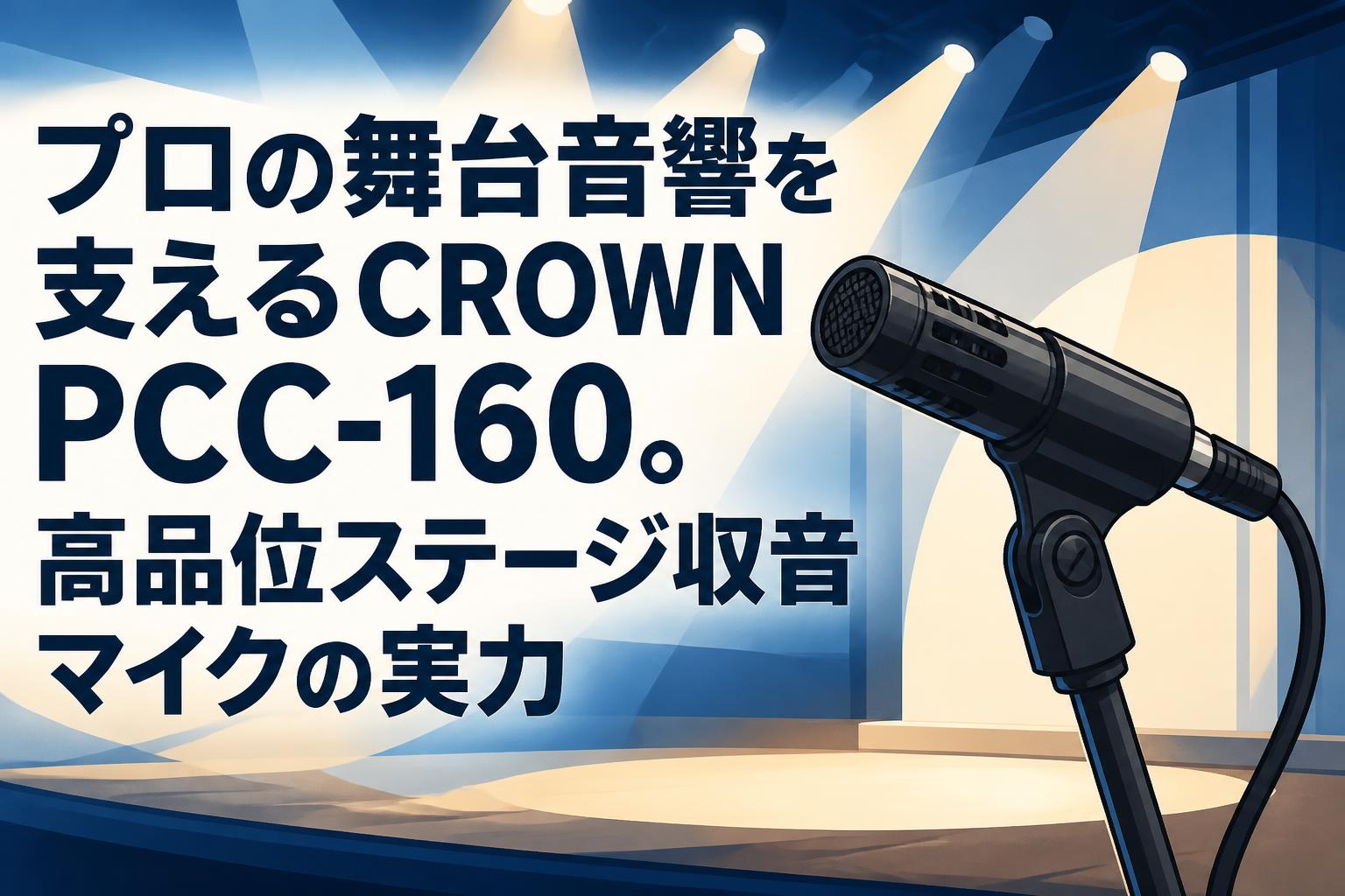 プロの舞台音響を支えるCROWN PCC-160。高品位ステージ収音マイクの実力