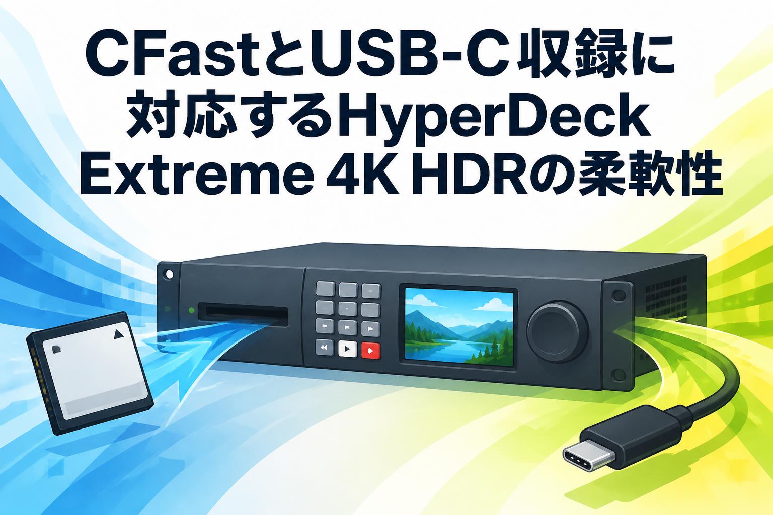 CFastとUSB-C収録に対応するHyperDeck Extreme 4K HDRの柔軟性