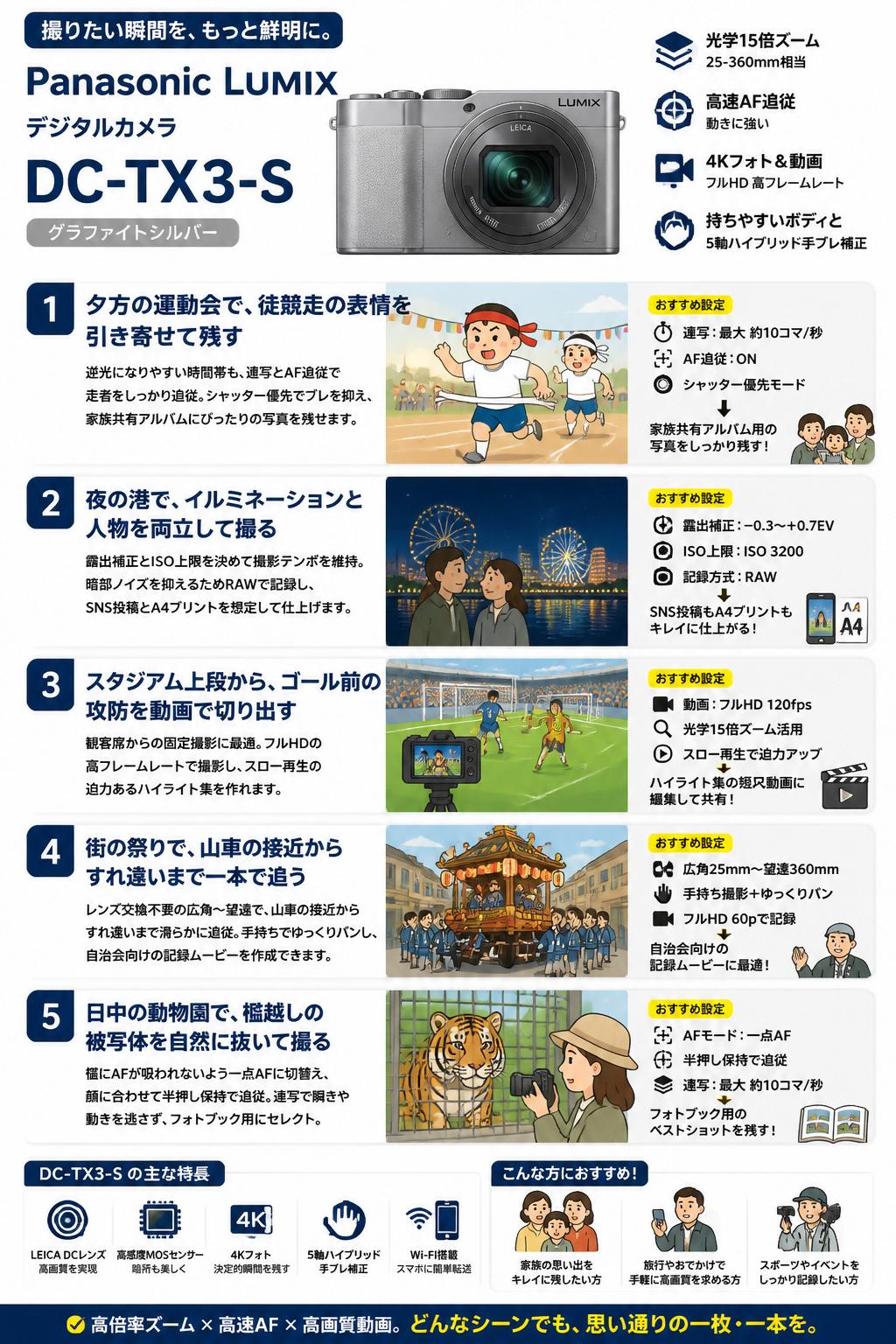 Panasonic LUMIX デジタルカメラ DC-TX3-S グラファイトシルバー 用途
