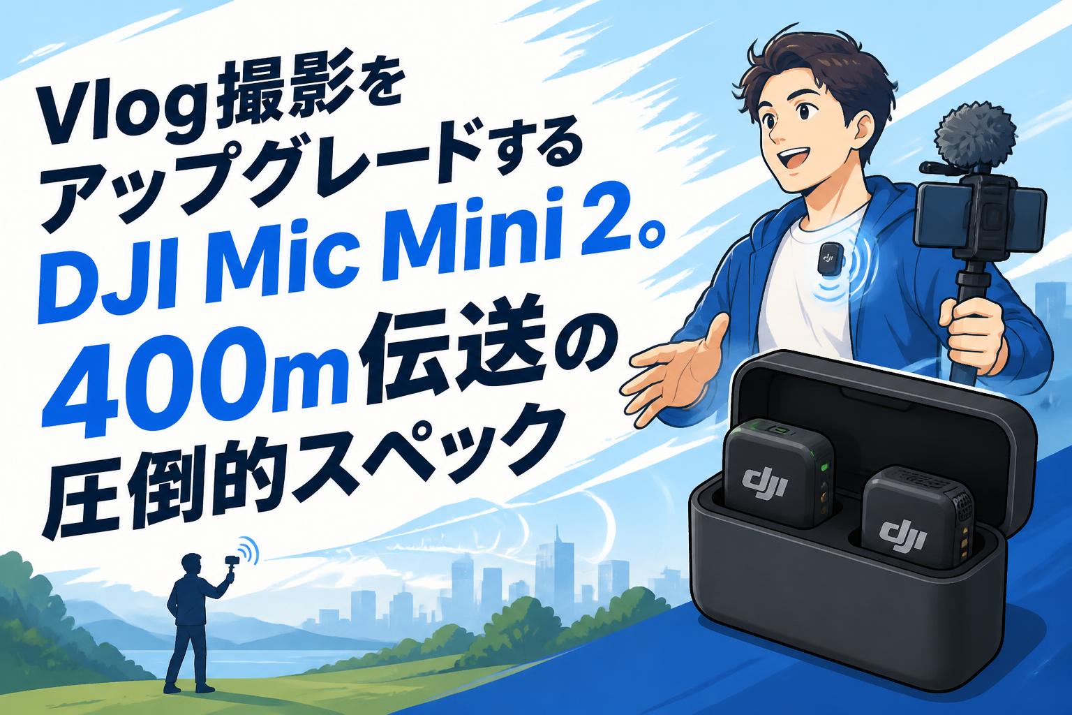 Vlog撮影をアップグレードするDJI Mic Mini 2。400m伝送の圧倒的スペック