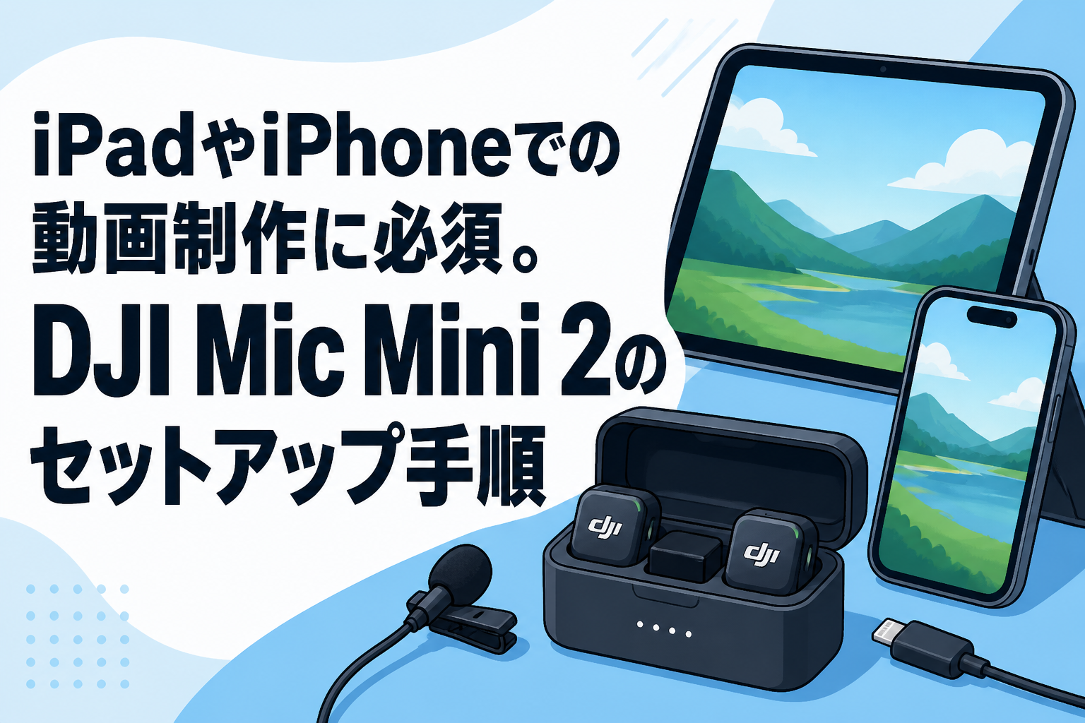 iPadやiPhoneでの動画制作に必須。DJI Mic Mini 2のセットアップ手順