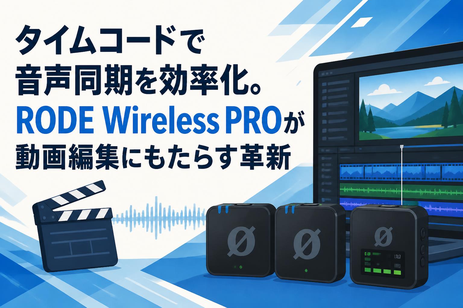 タイムコードで音声同期を効率化。RODE Wireless PROが動画編集にもたらす革新