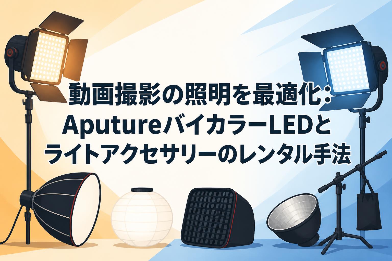 動画撮影の照明を最適化：AputureバイカラーLEDとライトアクセサリーのレンタル手法