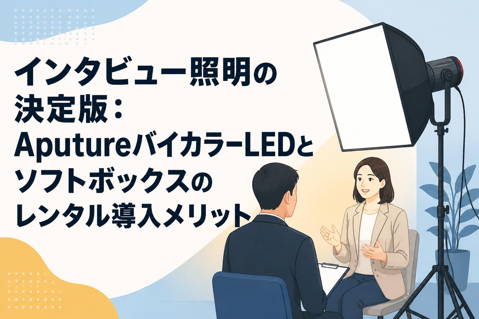 インタビュー照明の決定版：AputureバイカラーLEDとソフトボックスのレンタル導入メリット