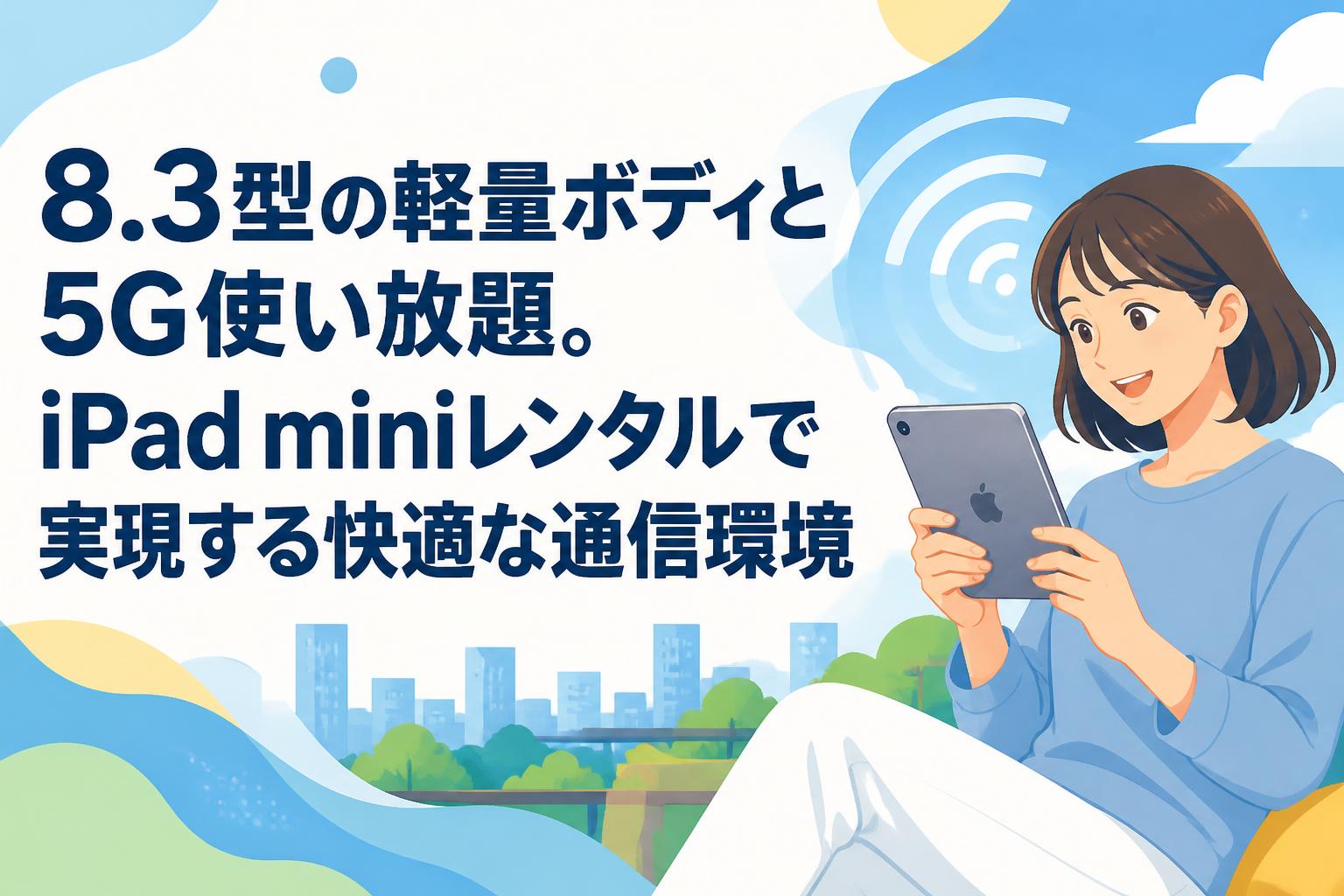 8.3型の軽量ボディと5G使い放題。iPad miniレンタルで実現する快適な通信環境