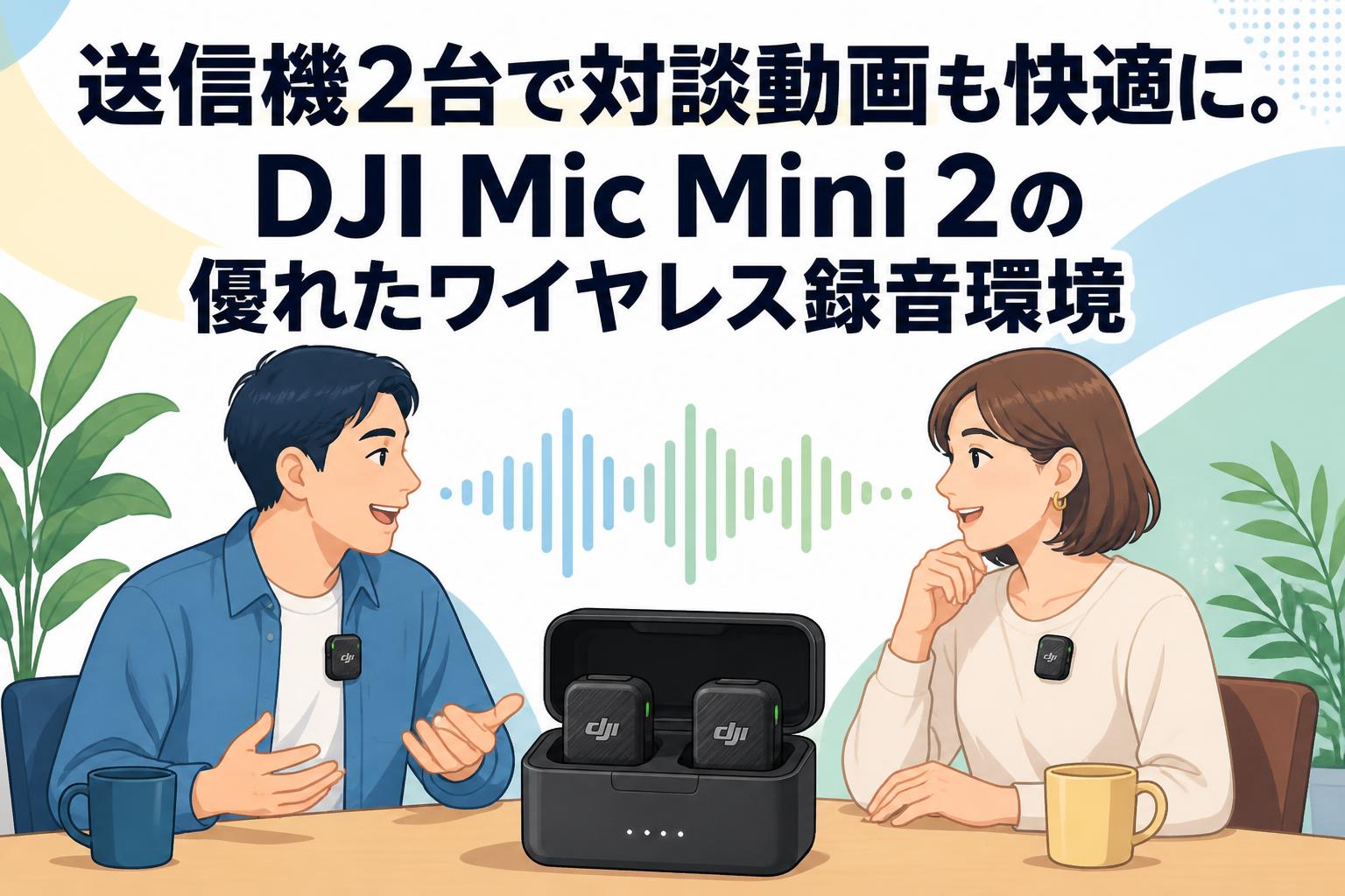 送信機2台で対談動画も快適に。DJI Mic Mini 2の優れたワイヤレス録音環境