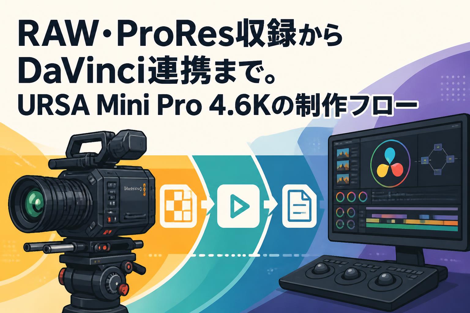 RAW・ProRes収録からDaVinci連携まで。URSA Mini Pro 4.6Kの制作フロー