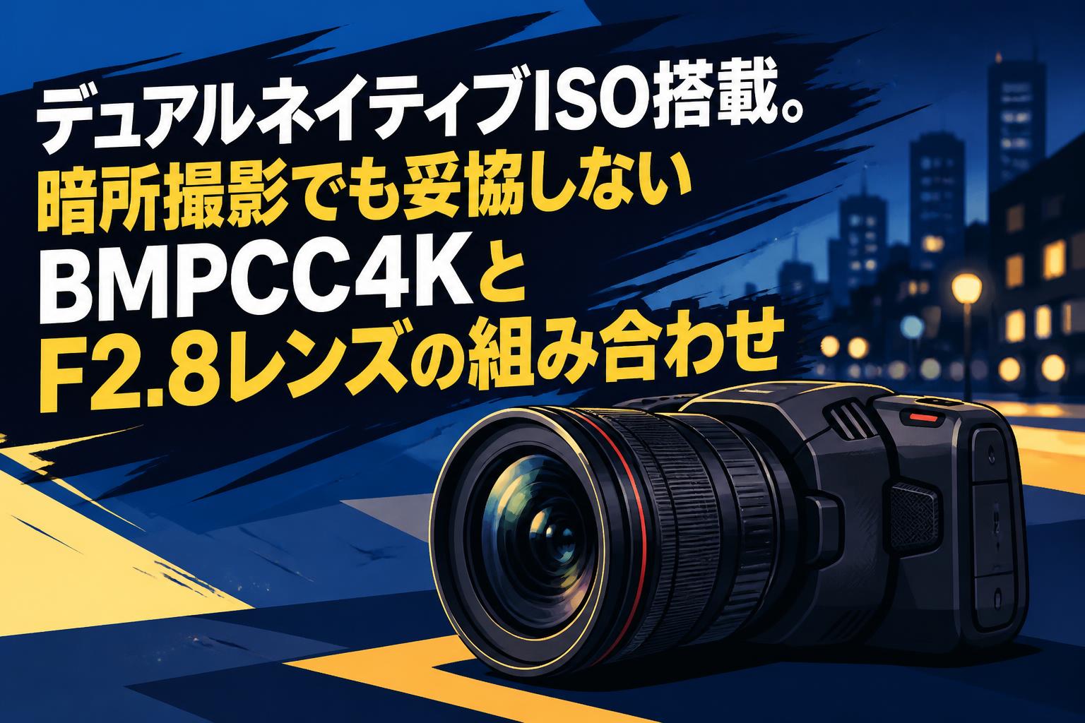 デュアルネイティブISO搭載。暗所撮影でも妥協しないBMPCC4KとF2.8レンズの組み合わせ