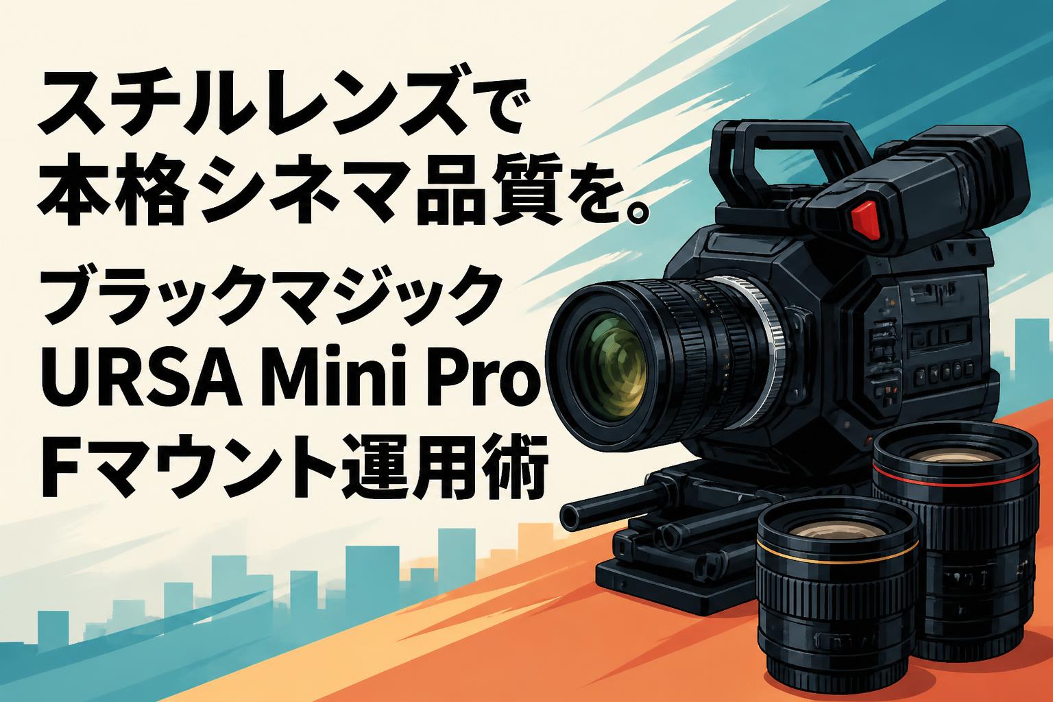 スチルレンズで本格シネマ品質を。ブラックマジックURSA Mini Pro Fマウント運用術