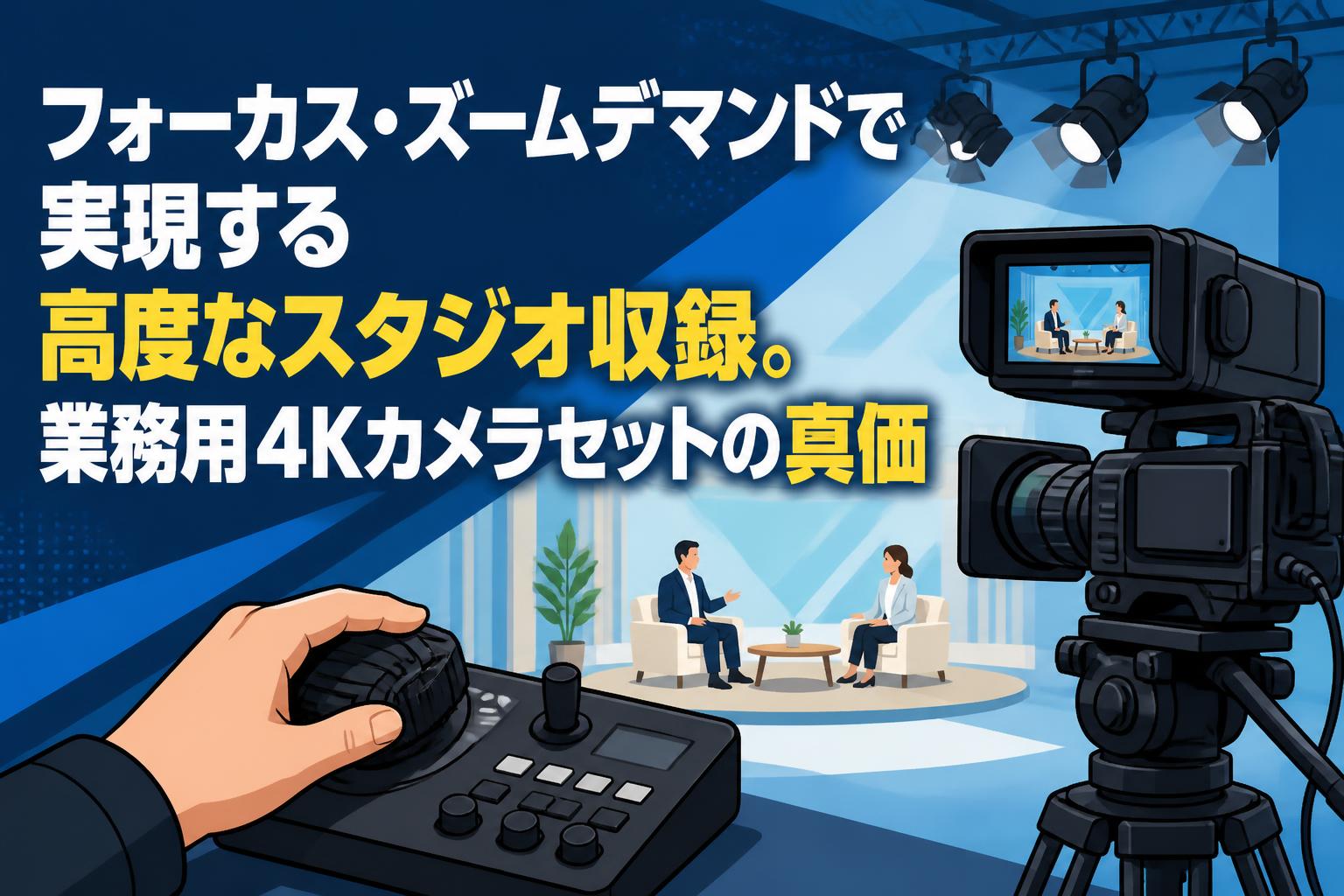 フォーカス・ズームデマンドで実現する高度なスタジオ収録。業務用4Kカメラセットの真価