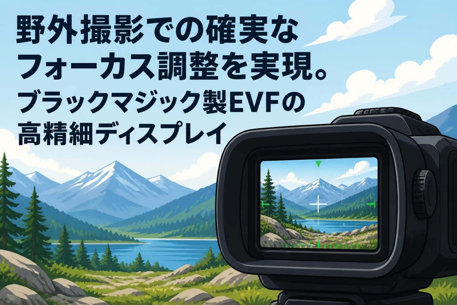 野外撮影での確実なフォーカス調整を実現。ブラックマジック製EVFの高精細ディスプレイ