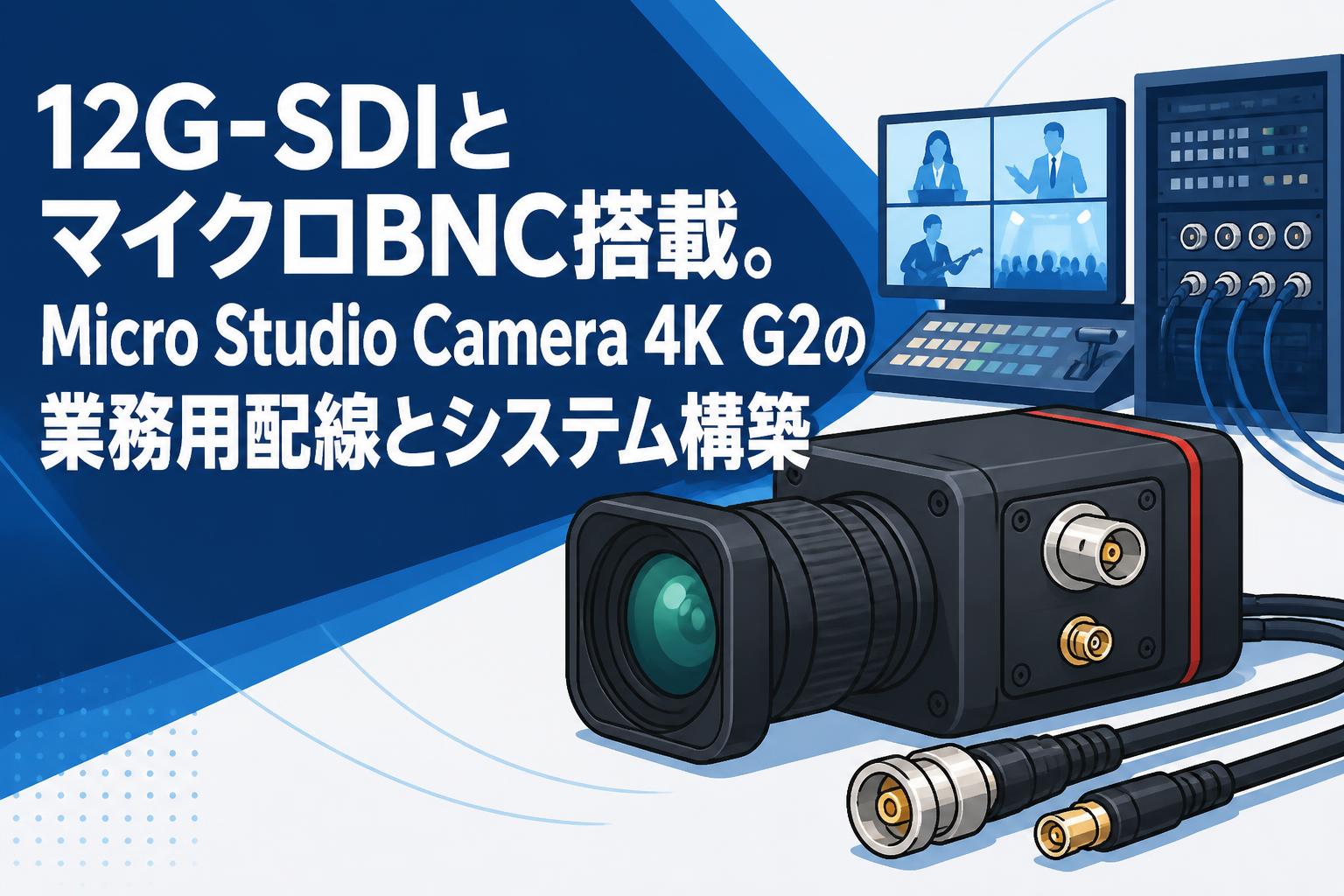 12G-SDIとマイクロBNC搭載。Micro Studio Camera 4K G2の業務用配線とシステム構築