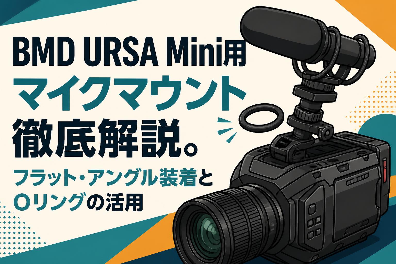 BMD URSA Mini用マイクマウント徹底解説。フラット・アングル装着とOリングの活用
