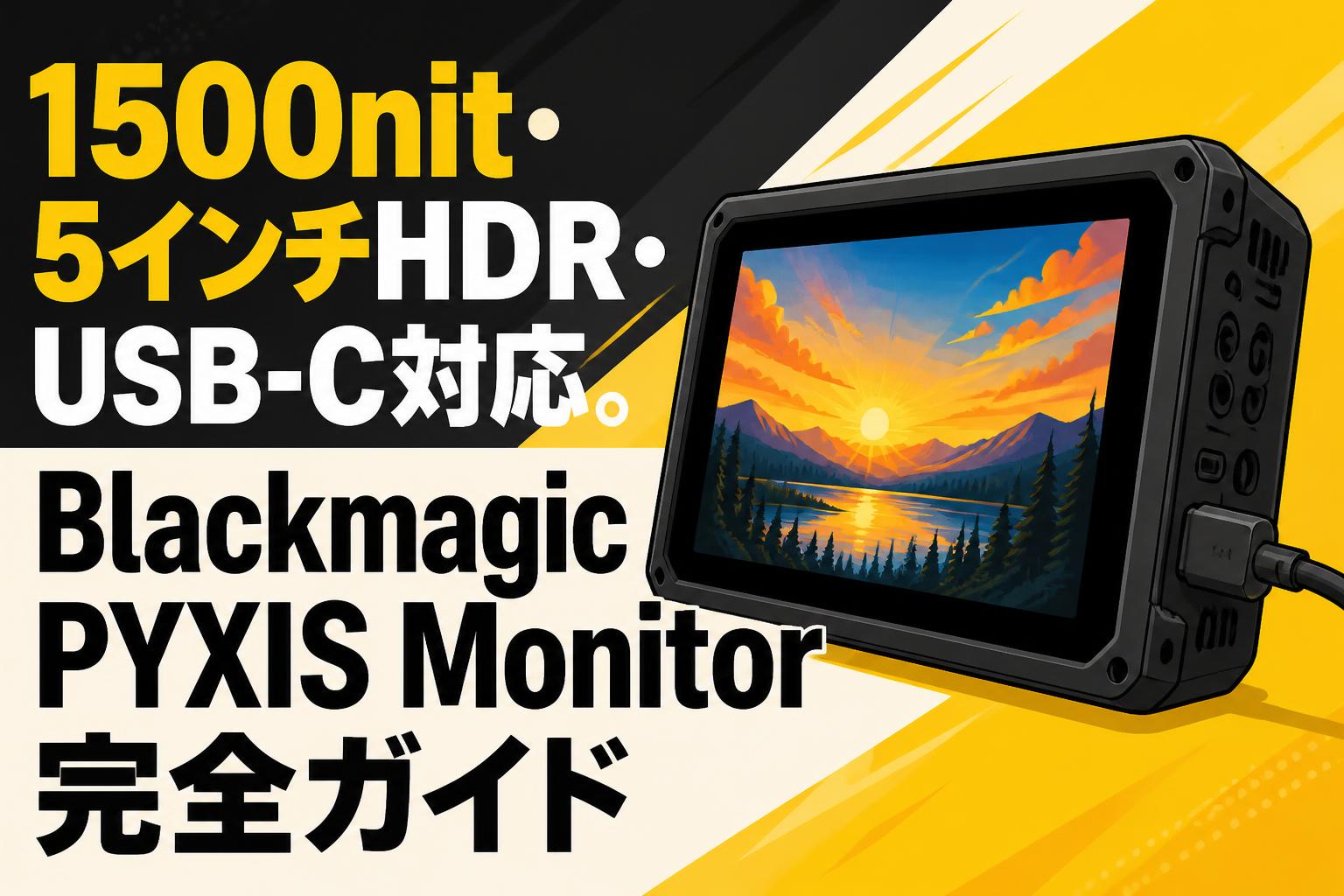 1500nit・5インチHDR・USB-C対応。Blackmagic PYXIS Monitor完全ガイド