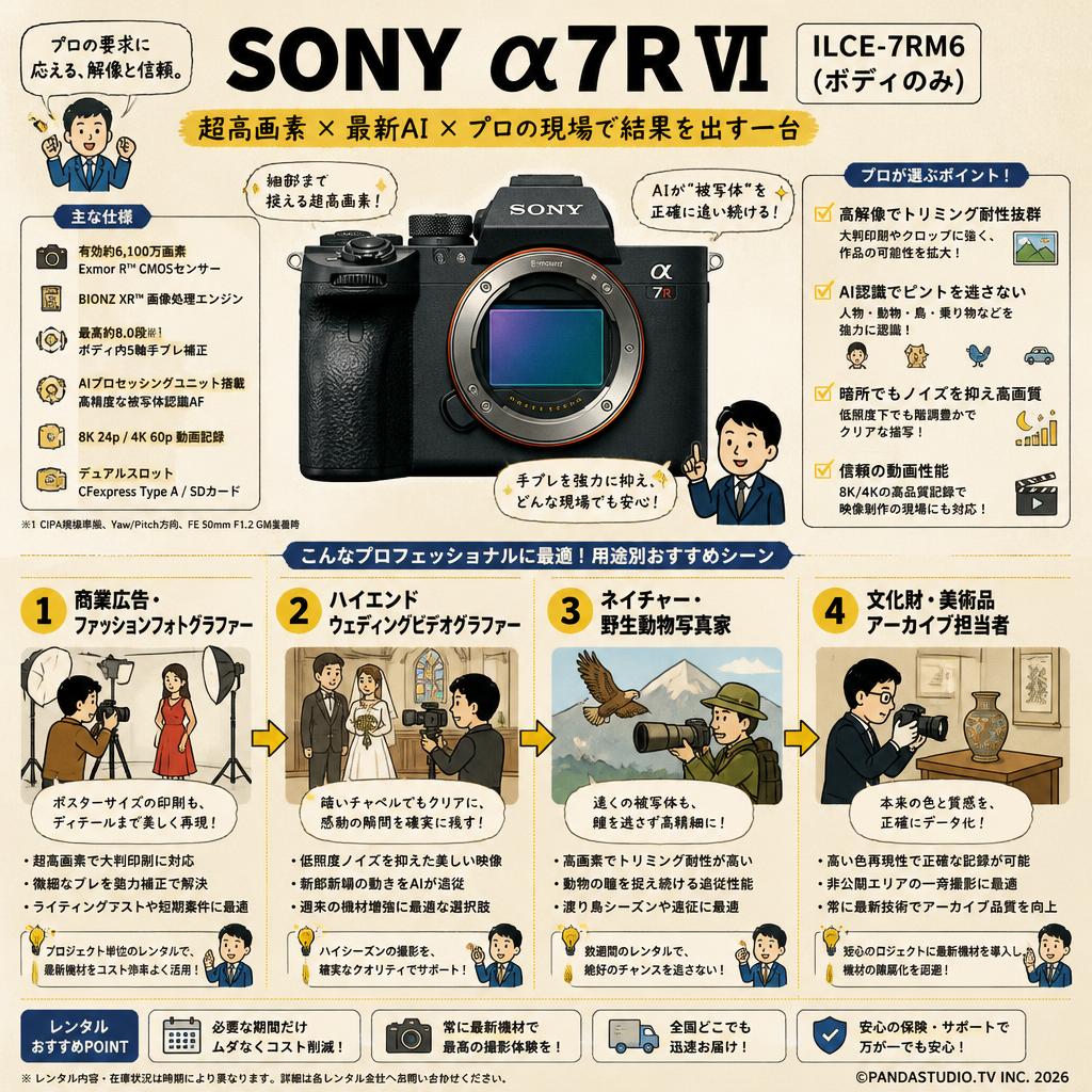 SONY α7R VI ILCE-7RM6 (ボディのみ） おもな対象のお客様