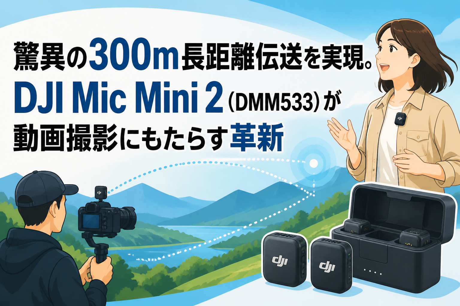 驚異の300m長距離伝送を実現。DJI Mic Mini 2（DMM533）が動画撮影にもたらす革新