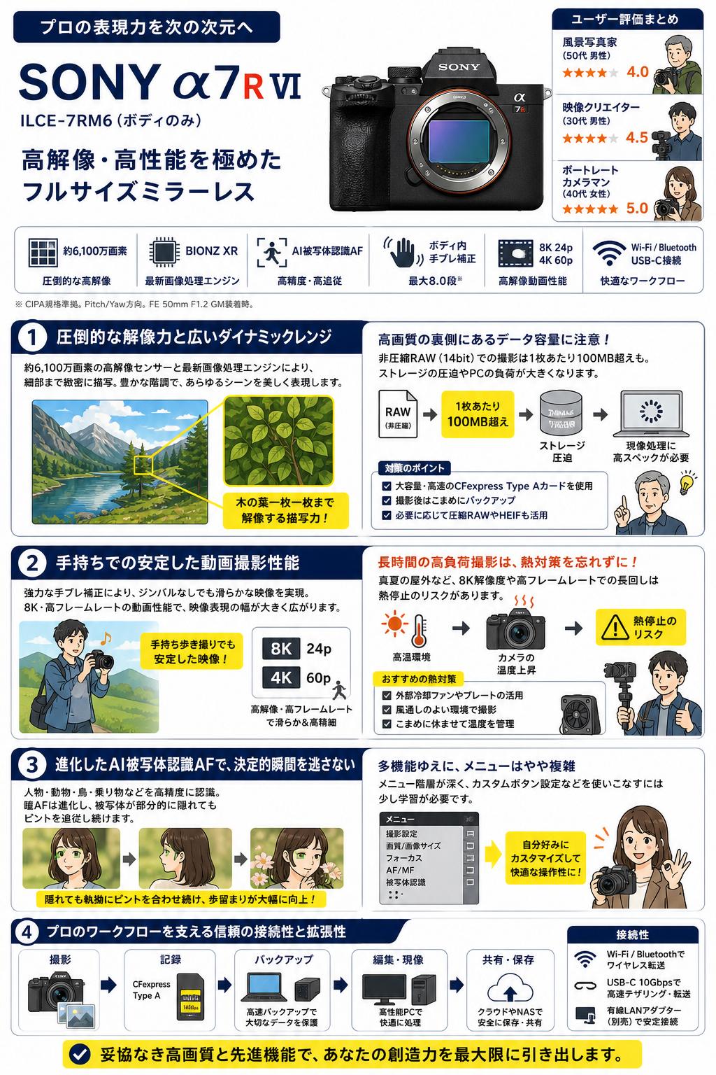 SONY α7R VI ILCE-7RM6 (ボディのみ） インターネット上のお客様の声（評判）