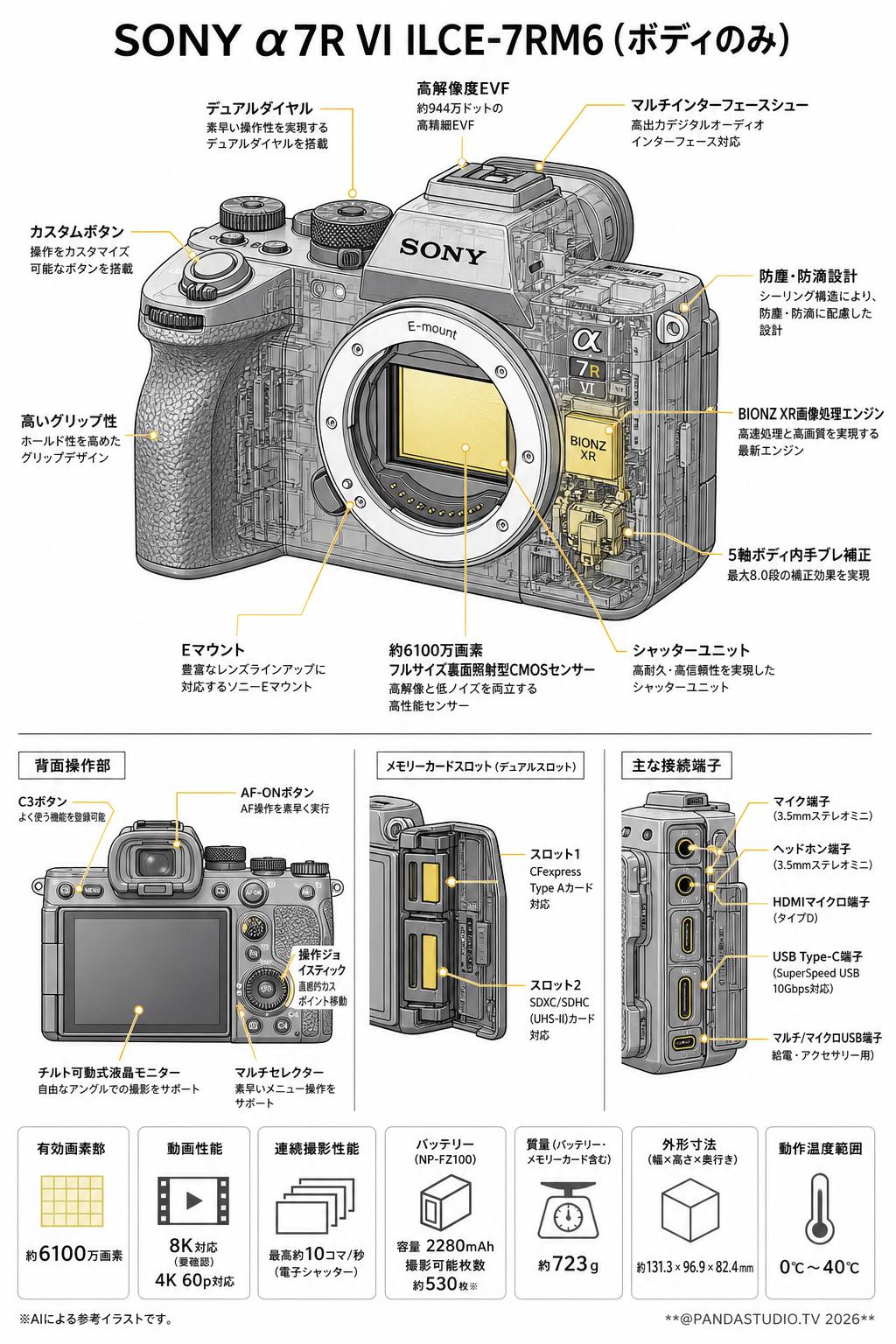 SONY α7R VI ILCE-7RM6 (ボディのみ） スペック