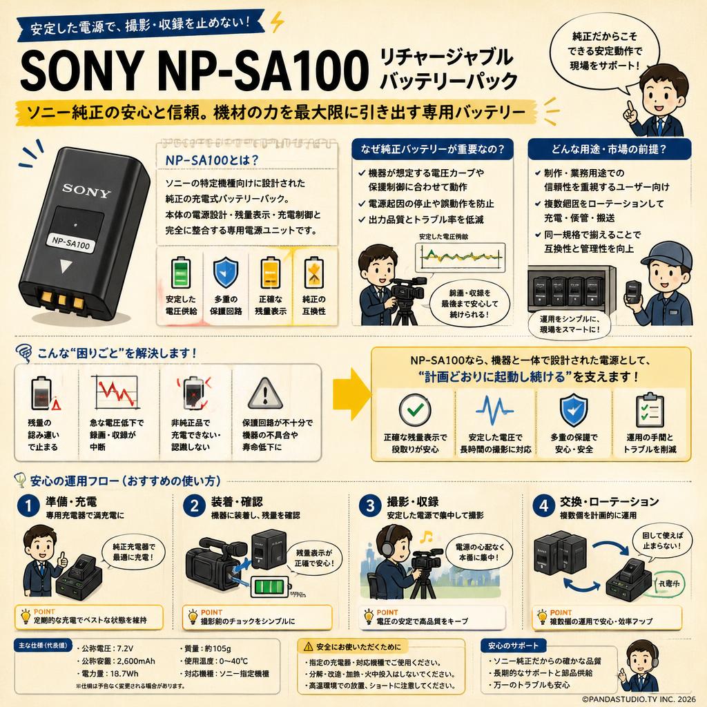SONY NP-SA100 リチャージャブルバッテリーパック 概要
