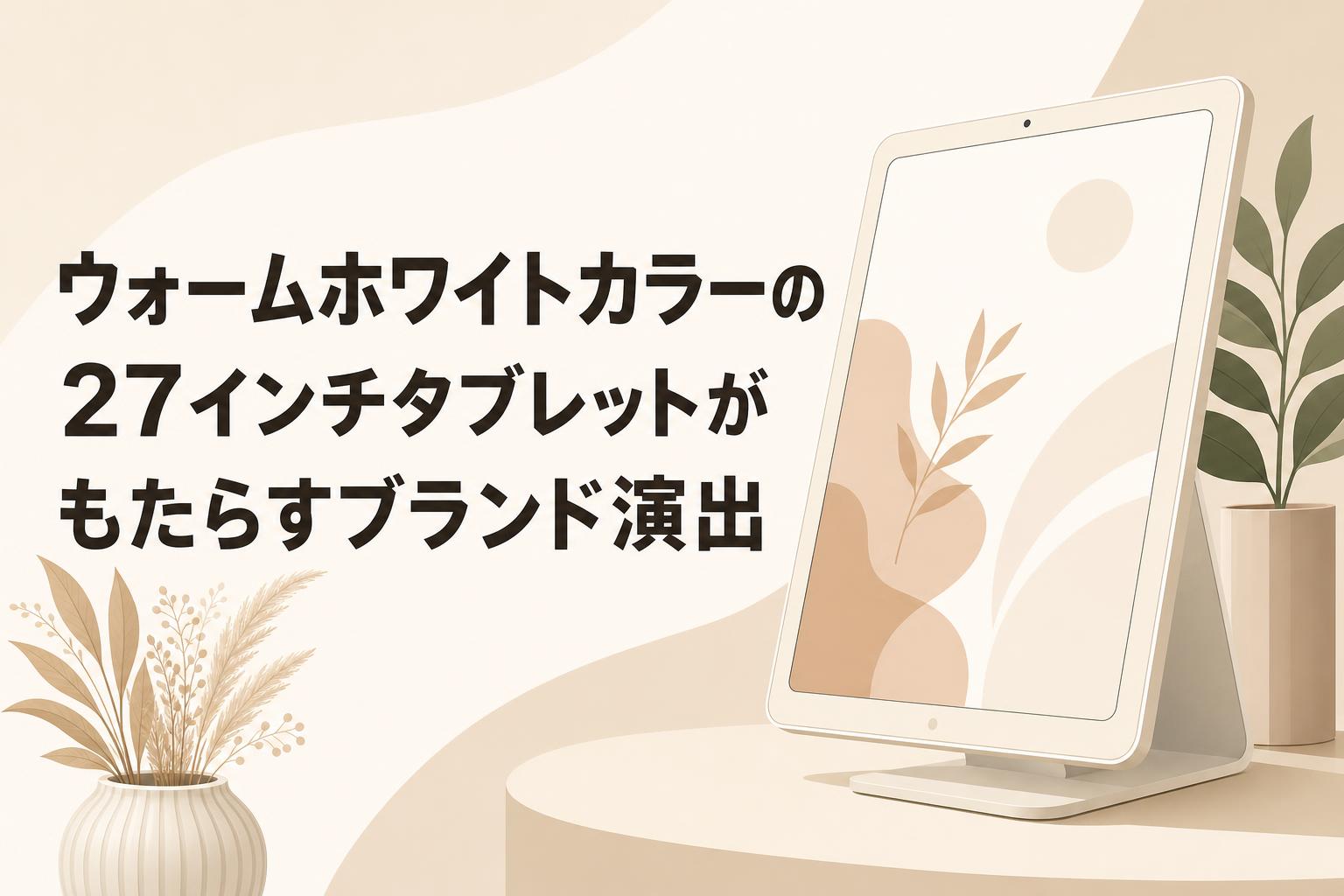 ウォームホワイトカラーの27インチタブレットがもたらすブランド演出