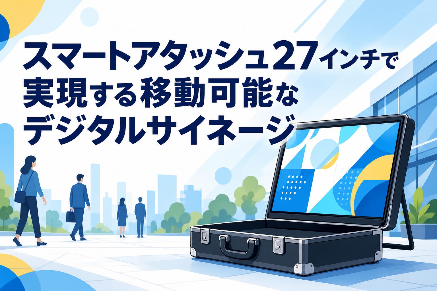 スマートアタッシュ27インチで実現する移動可能なデジタルサイネージ