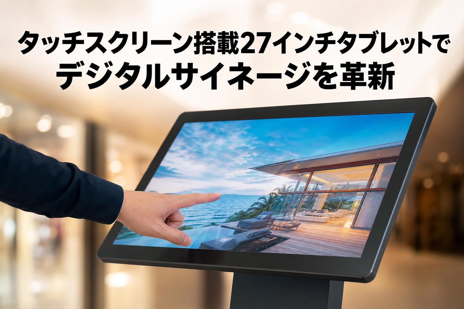 タッチスクリーン搭載27インチタブレットでデジタルサイネージを革新