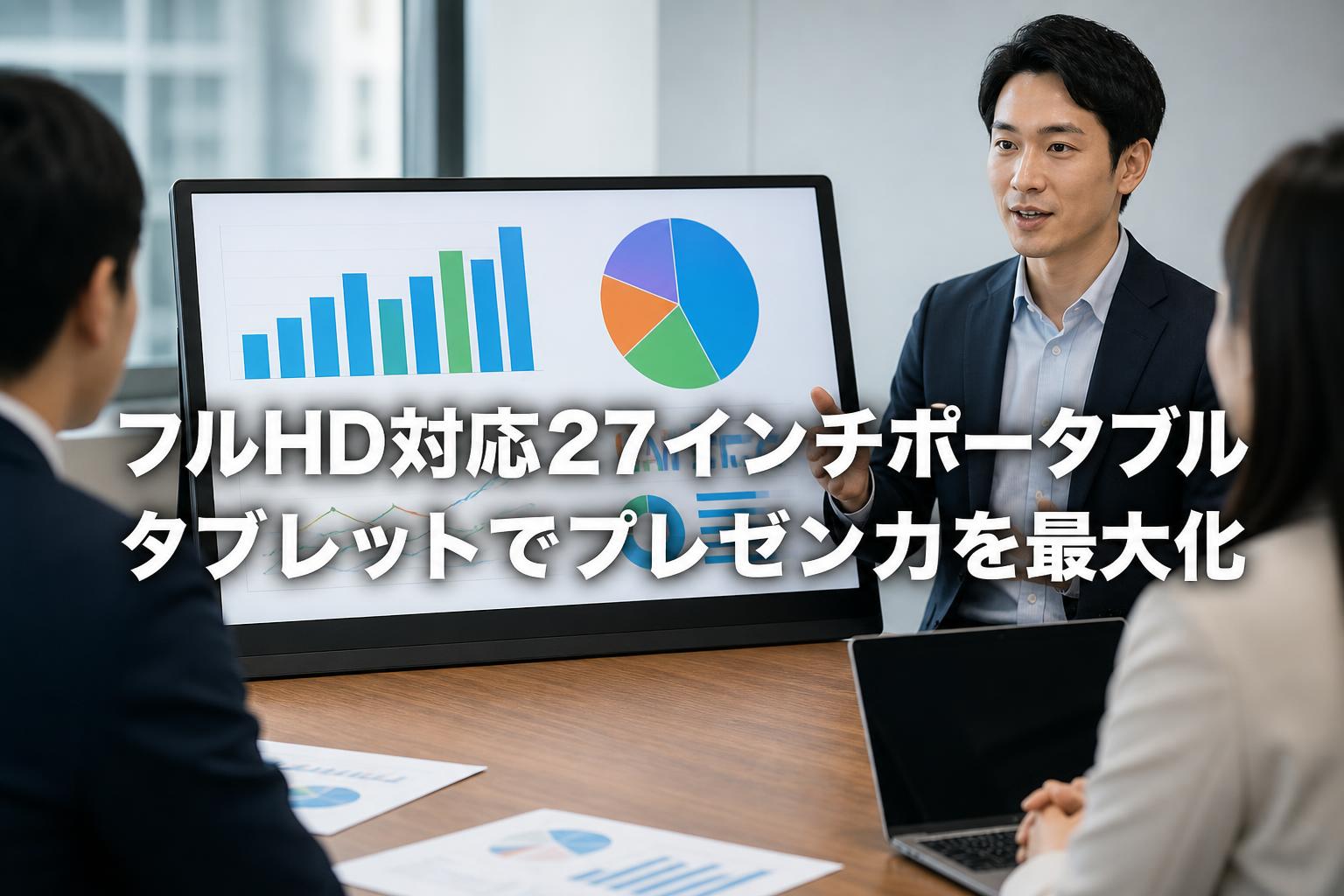 フルHD対応27インチポータブルタブレットでプレゼン力を最大化
