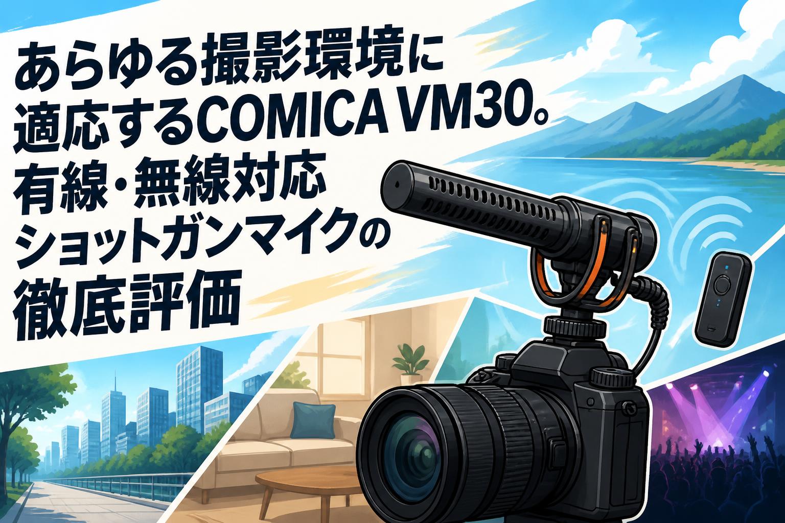 あらゆる撮影環境に適応するCOMICA VM30。有線・無線対応ショットガンマイクの徹底評価