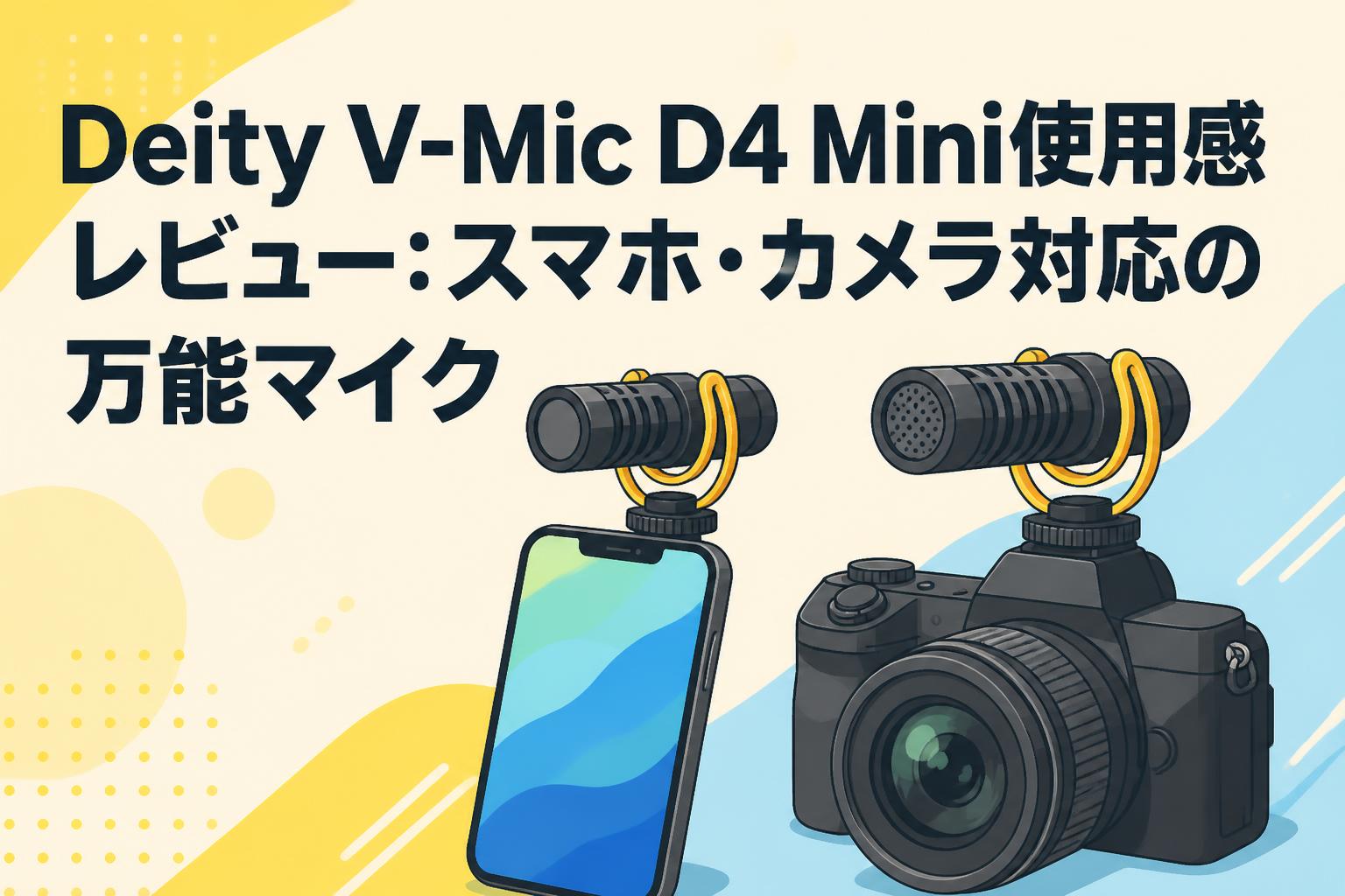 Deity V-Mic D4 Mini使用感レビュー：スマホ・カメラ対応の万能マイク