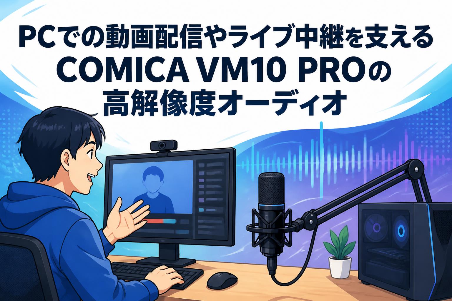 PCでの動画配信やライブ中継を支えるCOMICA VM10 PROの高解像度オーディオ