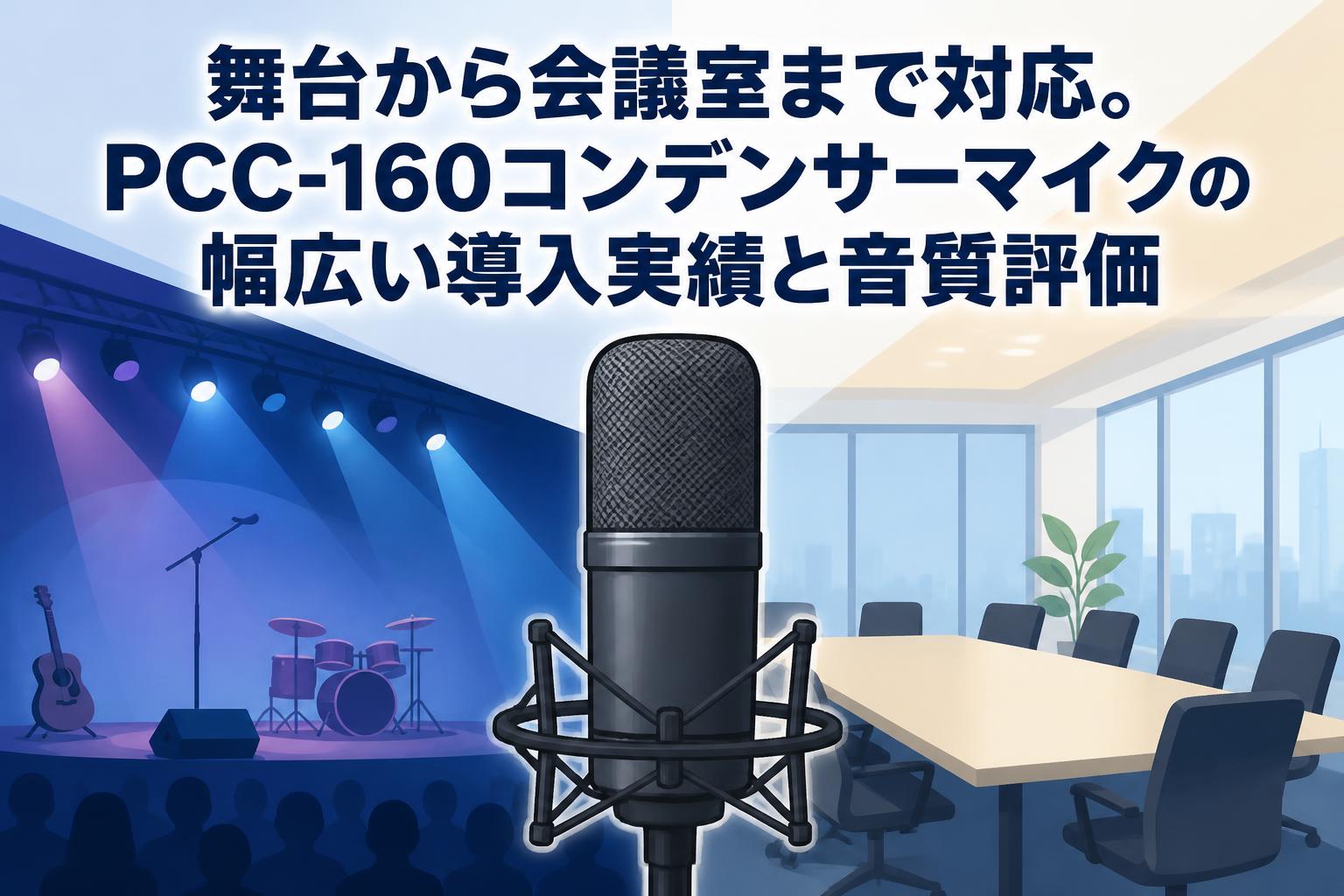舞台から会議室まで対応。PCC-160コンデンサーマイクの幅広い導入実績と音質評価