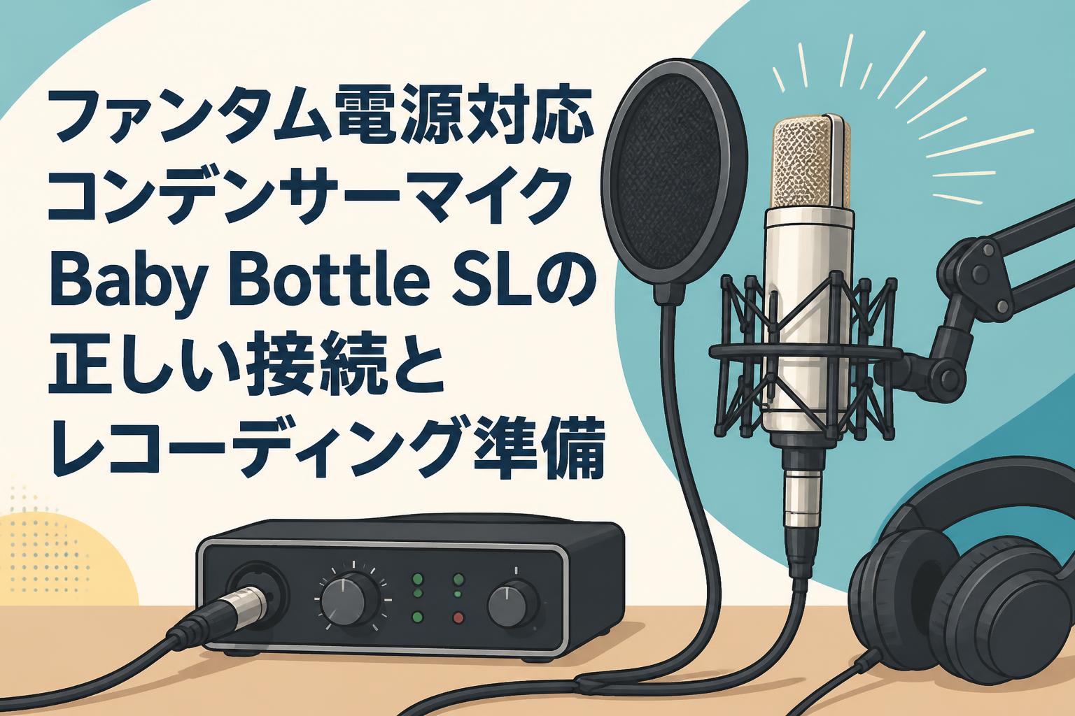 ファンタム電源対応コンデンサーマイクBaby Bottle SLの正しい接続とレコーディング準備