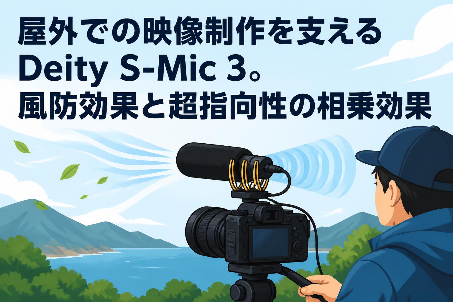 屋外での映像制作を支えるDeity S-Mic 3。風防効果と超指向性の相乗効果