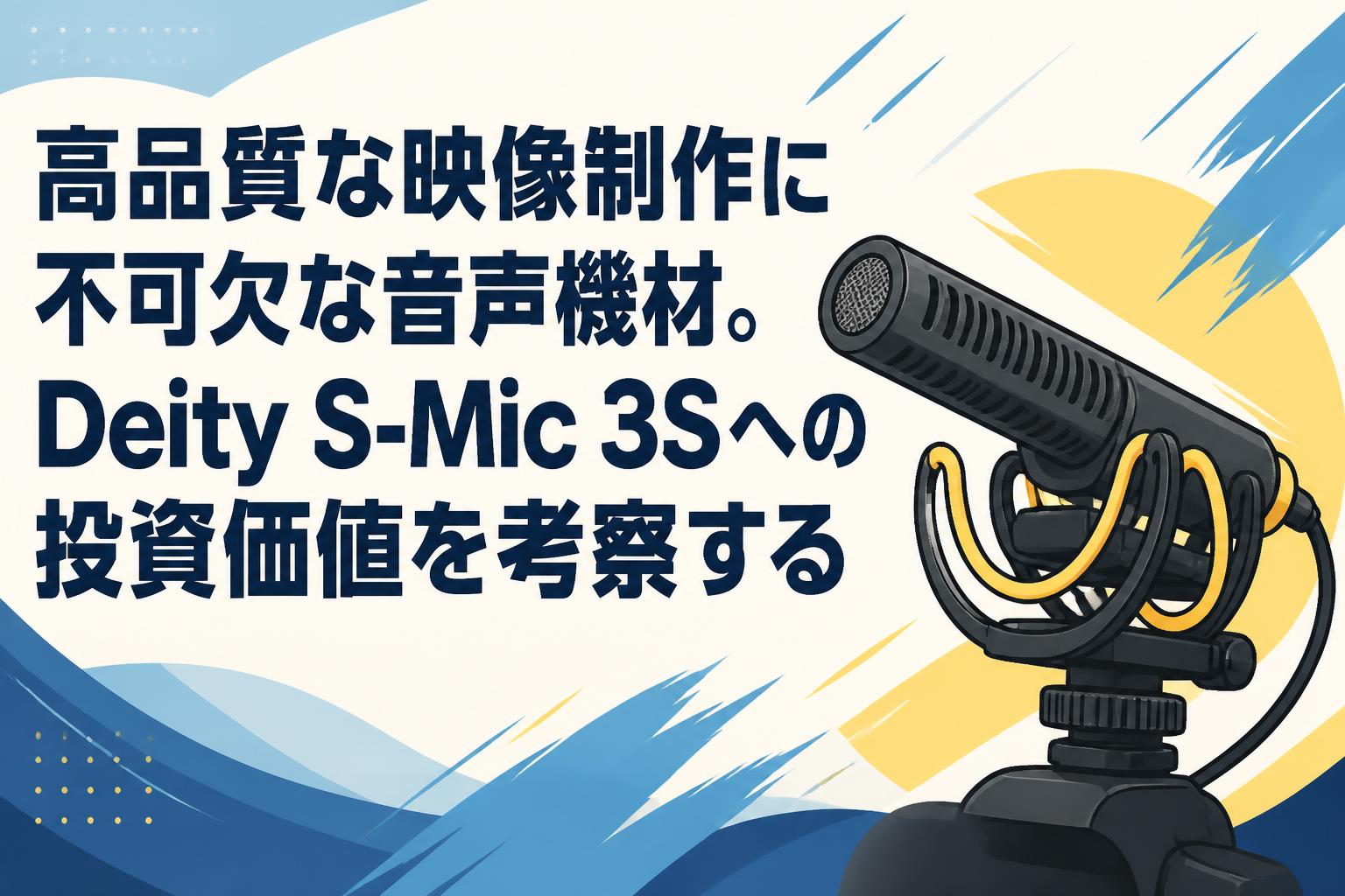 高品質な映像制作に不可欠な音声機材。Deity S-Mic 3Sへの投資価値を考察する