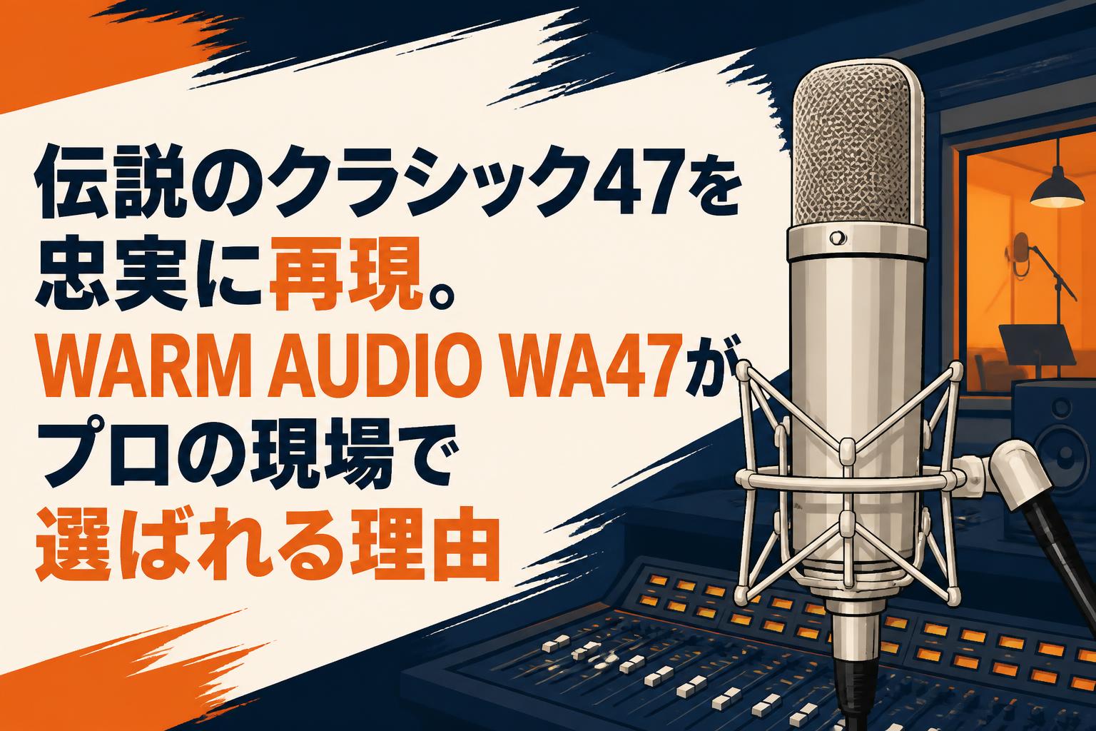 伝説のクラシック47を忠実に再現。WARM AUDIO WA47がプロの現場で選ばれる理由