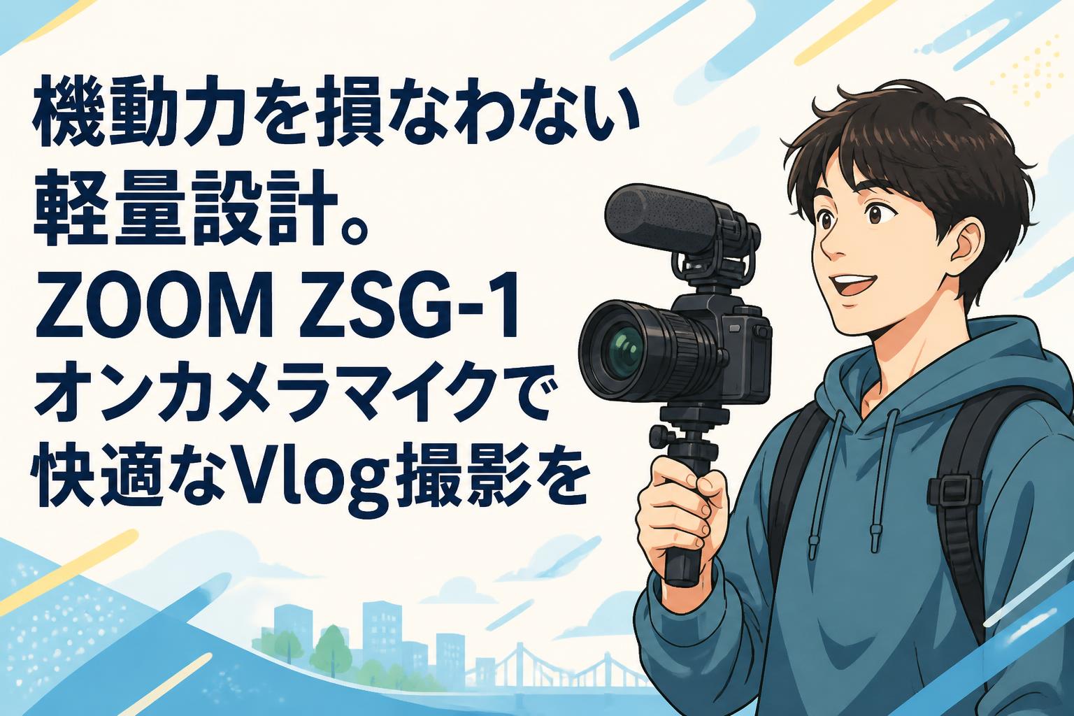 機動力を損なわない軽量設計。ZOOM ZSG-1オンカメラマイクで快適なVlog撮影を