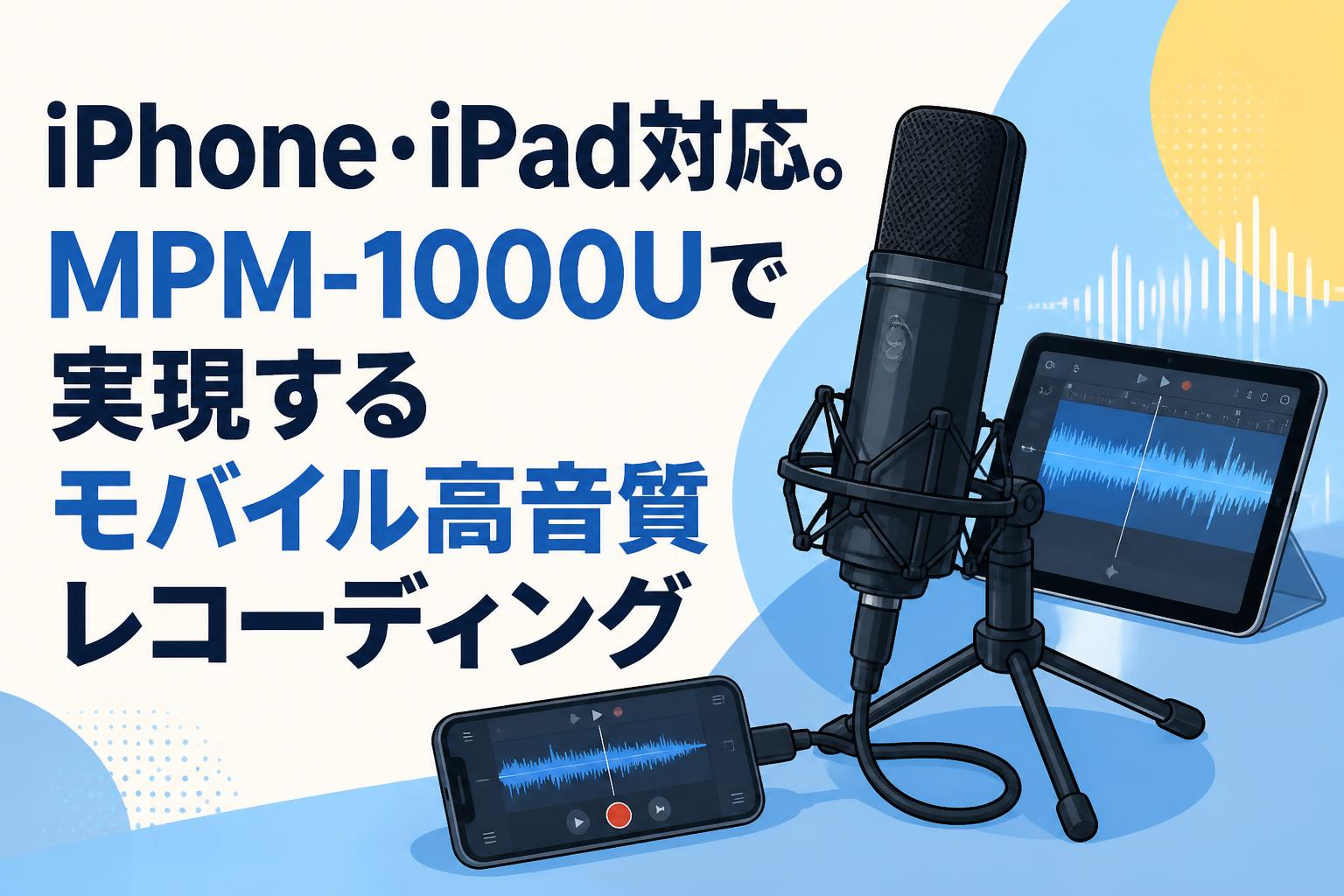 iPhone・iPad対応。MPM-1000Uで実現するモバイル高音質レコーディング