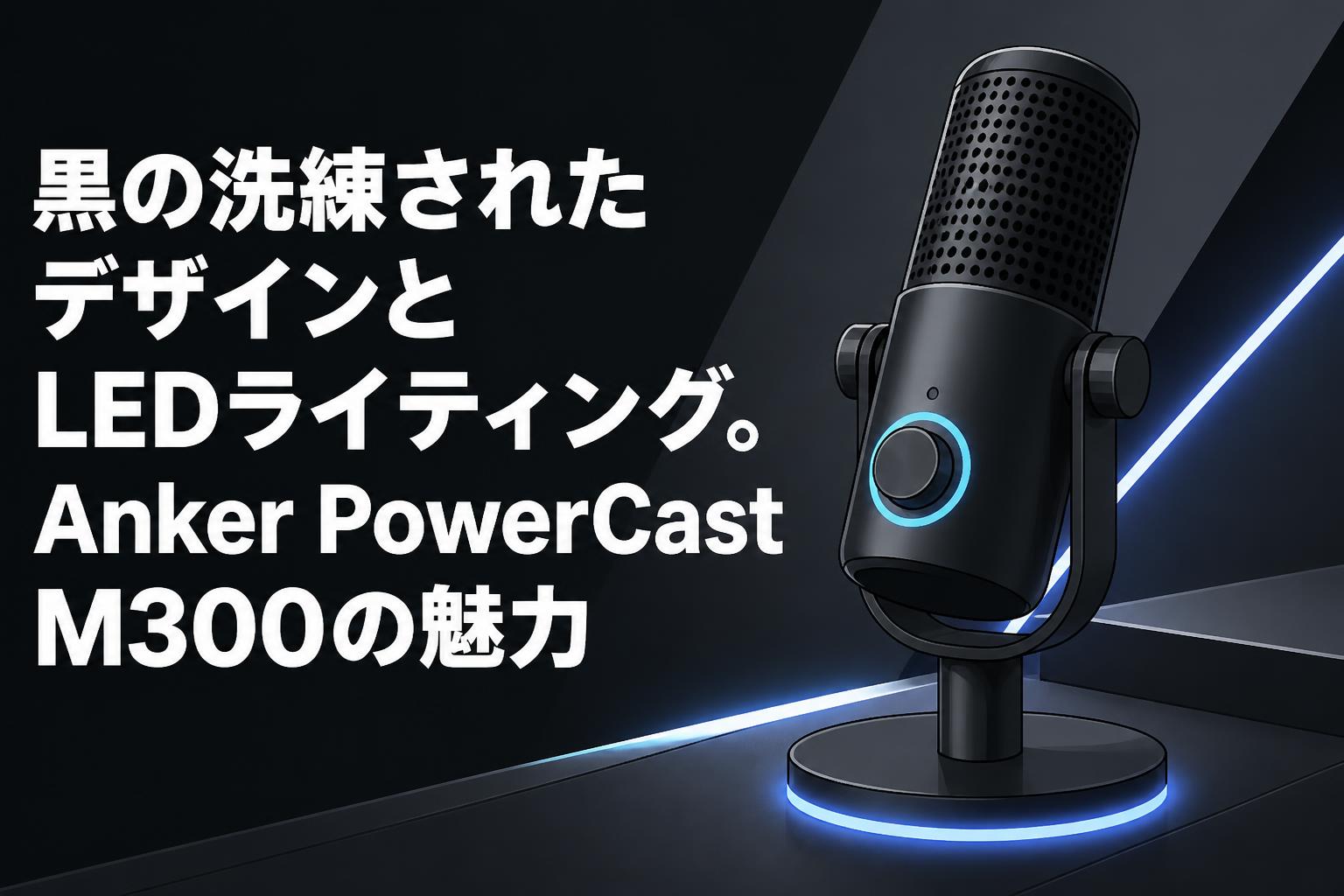 黒の洗練されたデザインとLEDライティング。Anker PowerCast M300の魅力
