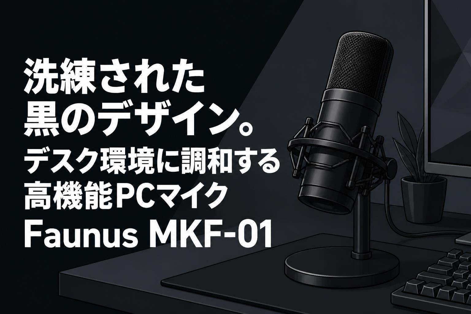 洗練された黒のデザイン。デスク環境に調和する高機能PCマイクFaunus MKF-01