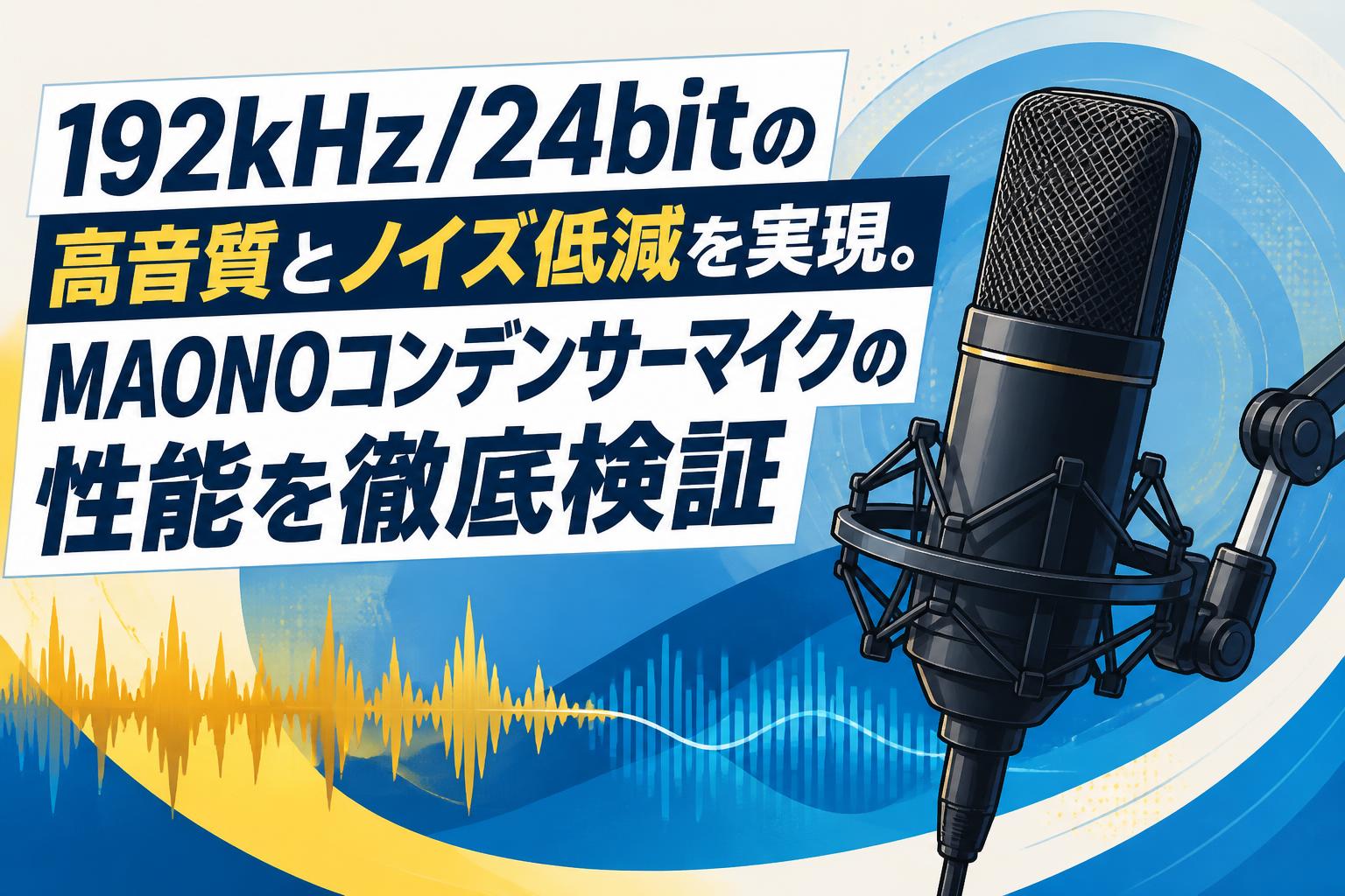 192kHz/24bitの高音質とノイズ低減を実現。MAONOコンデンサーマイクの性能を徹底検証